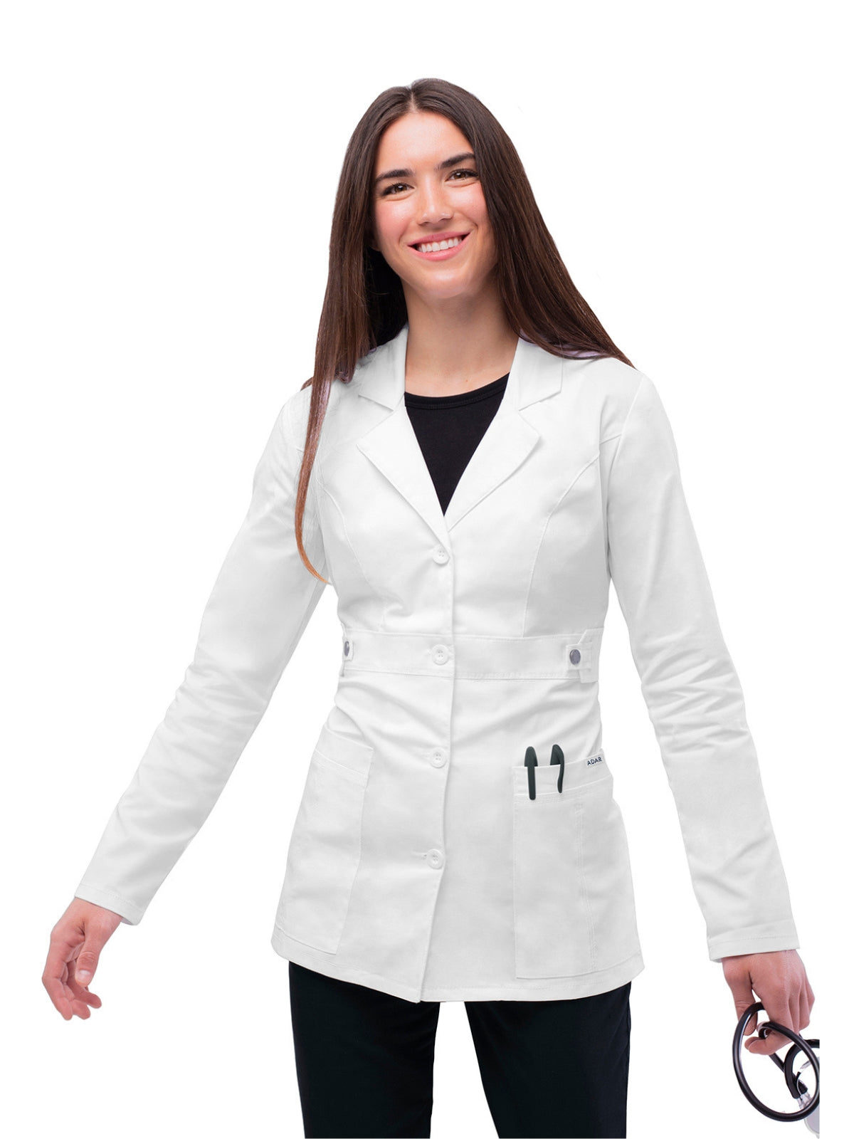 Women's Two-Pocket Tab-Waist 28" Lab Coat - 3300 - White