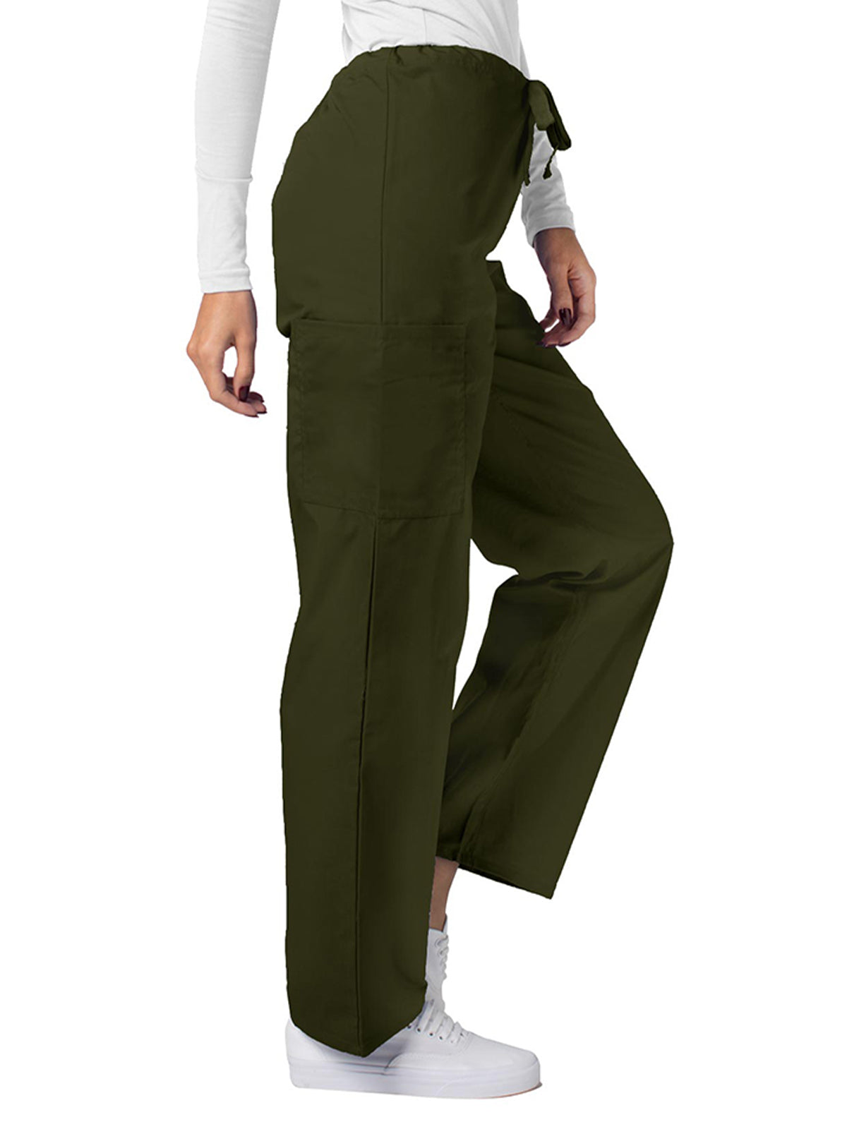 Unisex Natural-Rise Drawstring Tapered Leg Pant - 504 - Olive