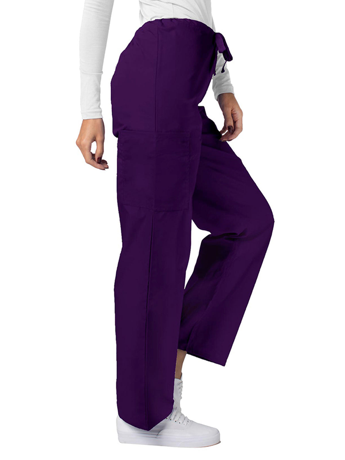 Unisex Natural-Rise Drawstring Tapered Leg Pant - 504 - Purple
