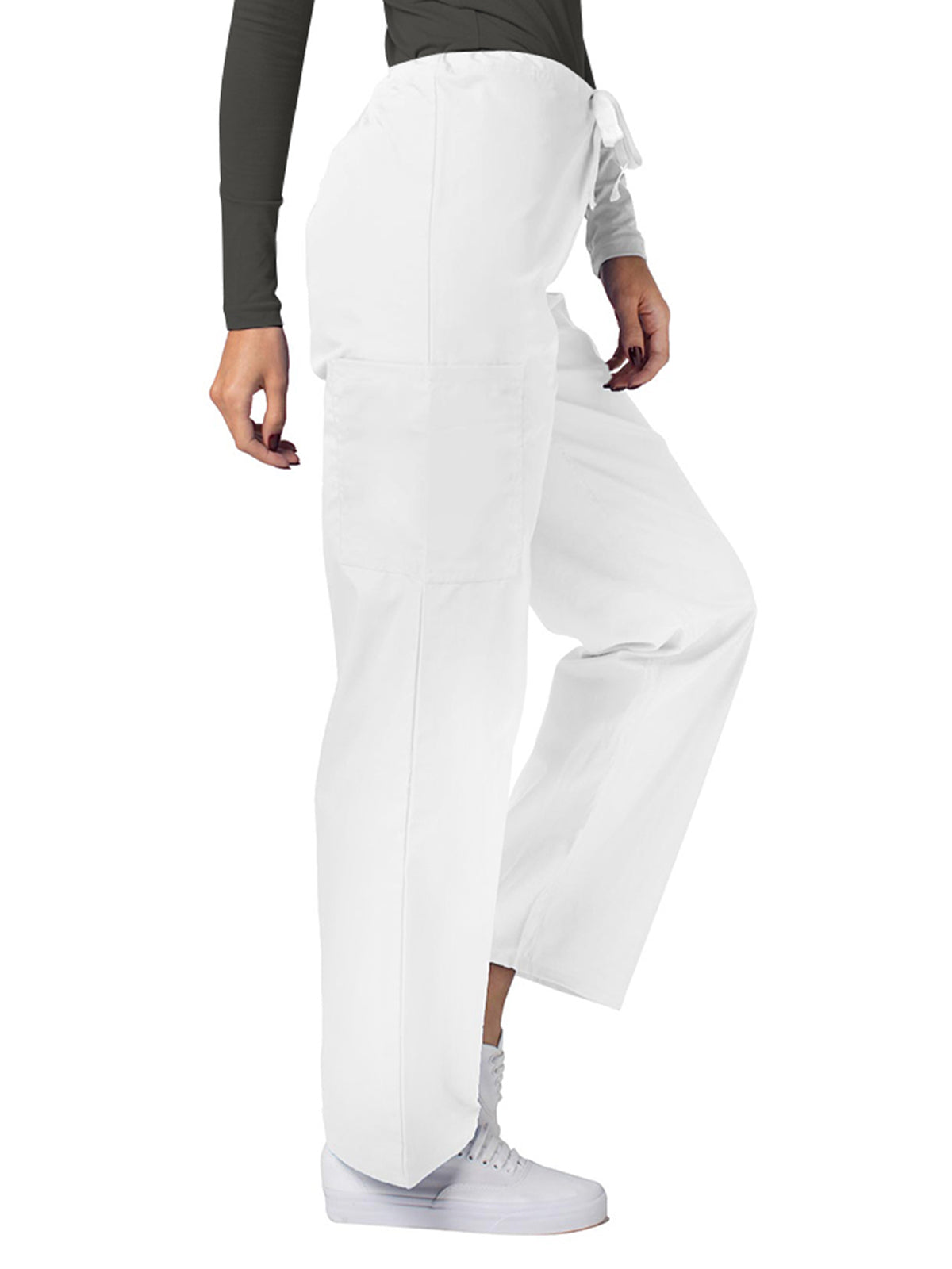 Unisex Natural-Rise Drawstring Tapered Leg Pant - 504 - White