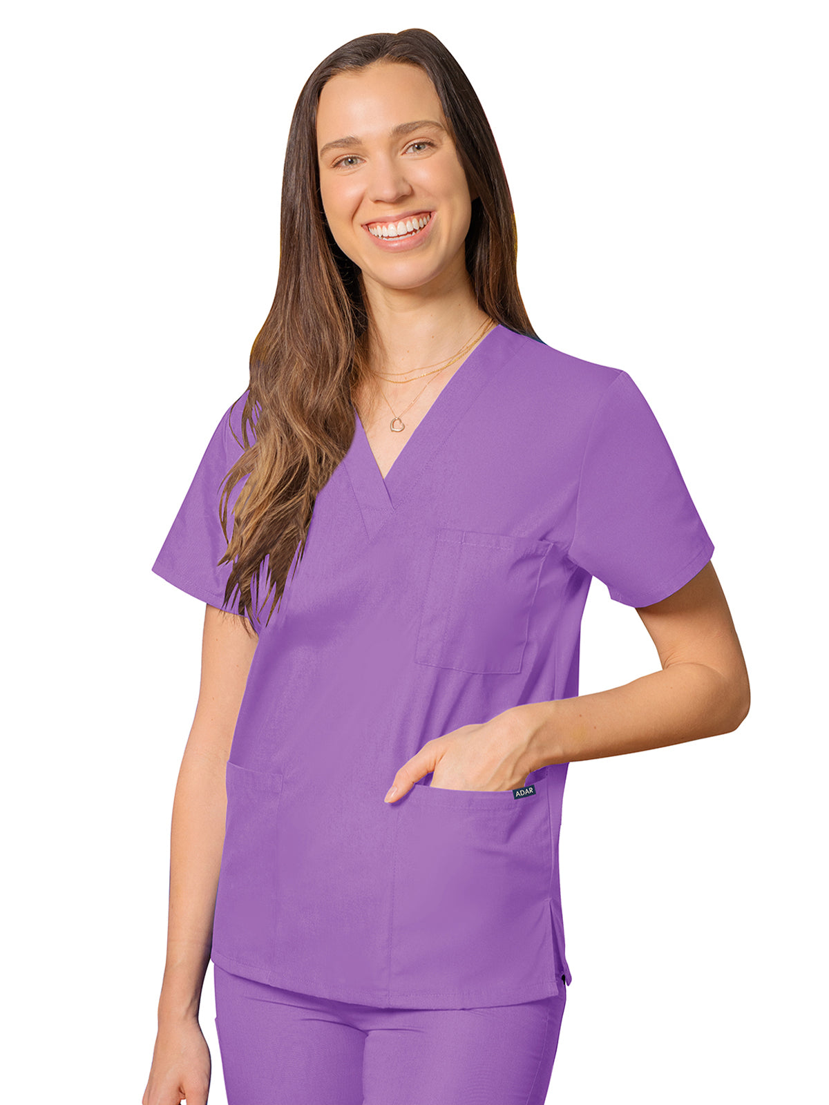 Unisex 3-Pocket V-Neck Top - 601 - Lavender