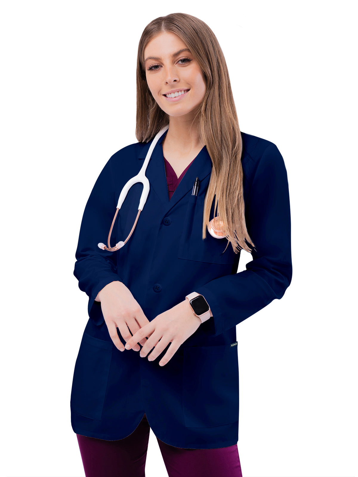 Unisex Three-Pocket 31" Consultation Lab Coat - 805 - Navy
