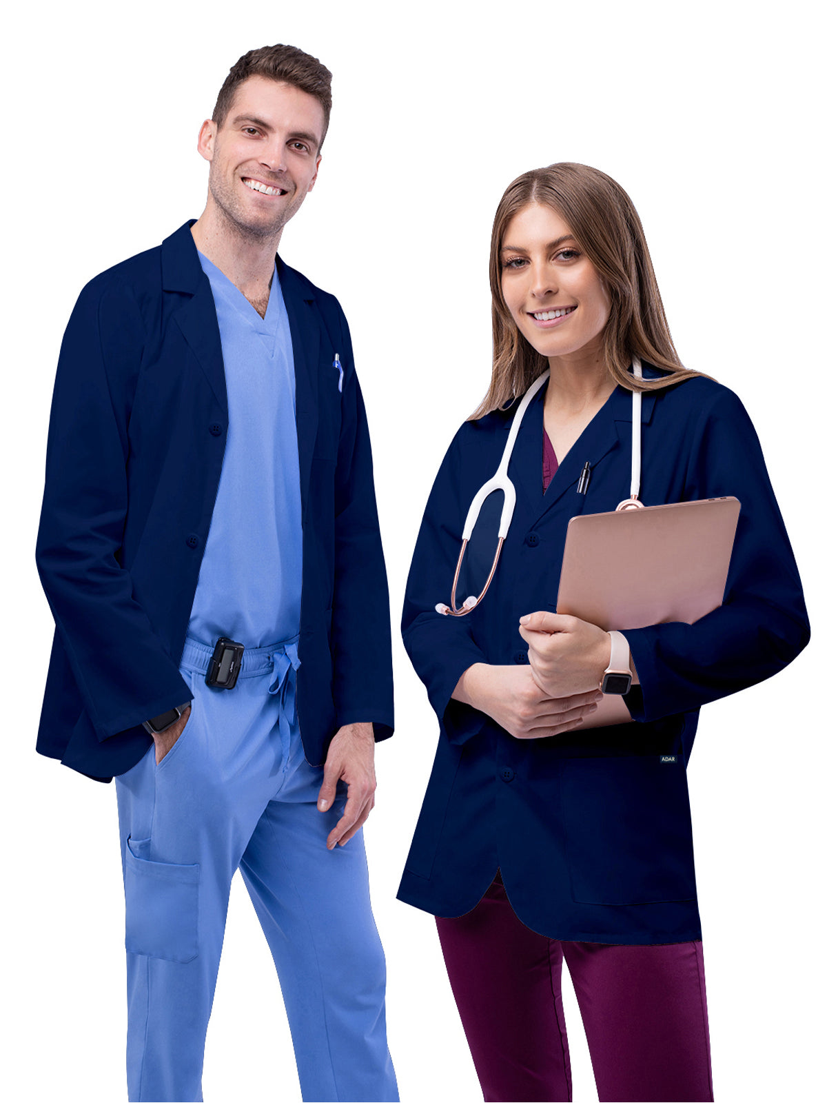 Unisex Three-Pocket 31" Consultation Lab Coat - 805 - Navy