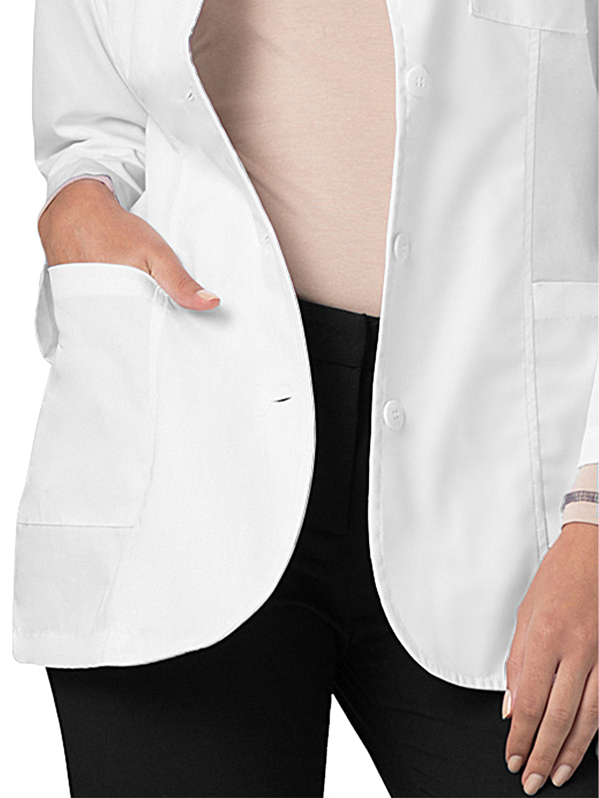 Women's Three-Pocket 30" Princess Cut Consultation Lab Coat - 806 - White