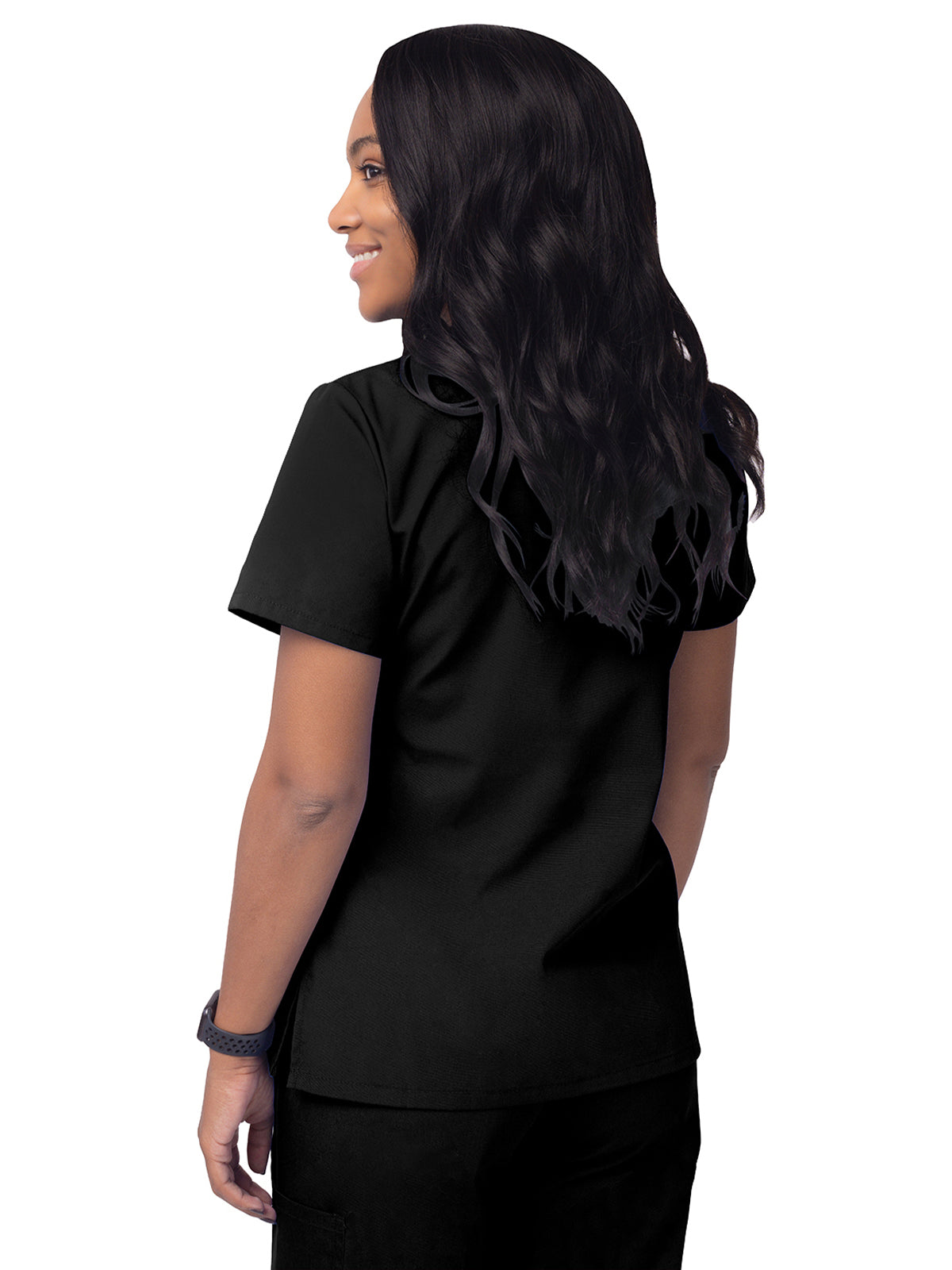 Women's Mock Wrap Top - S8302 - Black