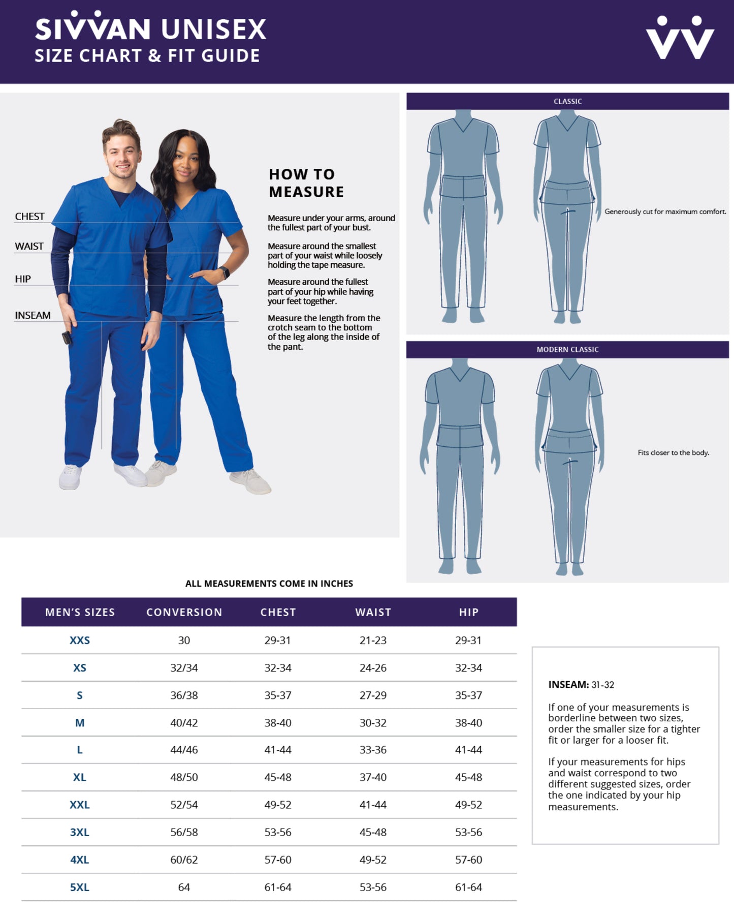 Unisex V-Neck 3 Pocket Top - S8304 - Navy