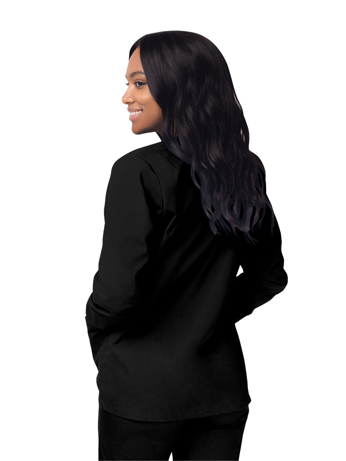 Women's Warm-Up Snap Close Jacket - S8306 - Black