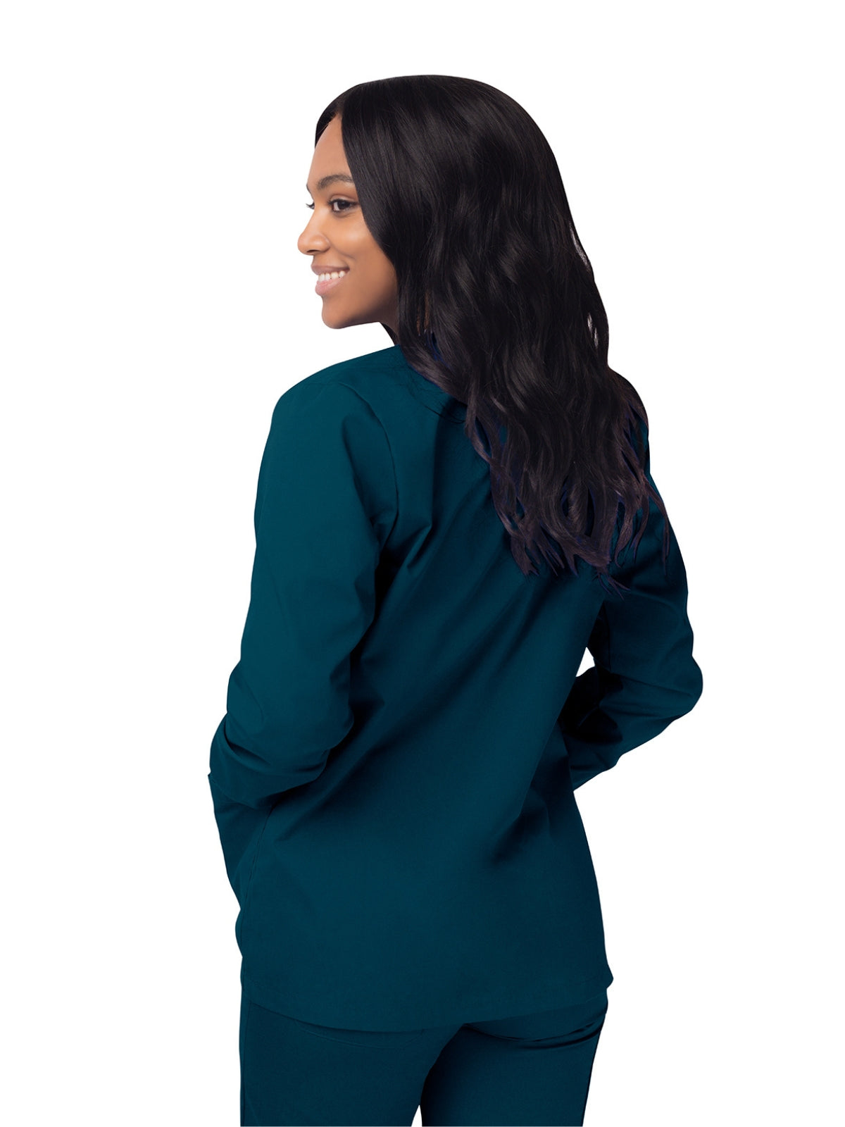 Women's Warm-Up Snap Close Jacket - S8306 - Caribbean Blue