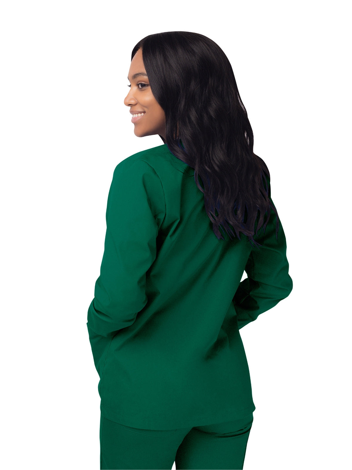 Women's Warm-Up Snap Close Jacket - S8306 - Hunter Green