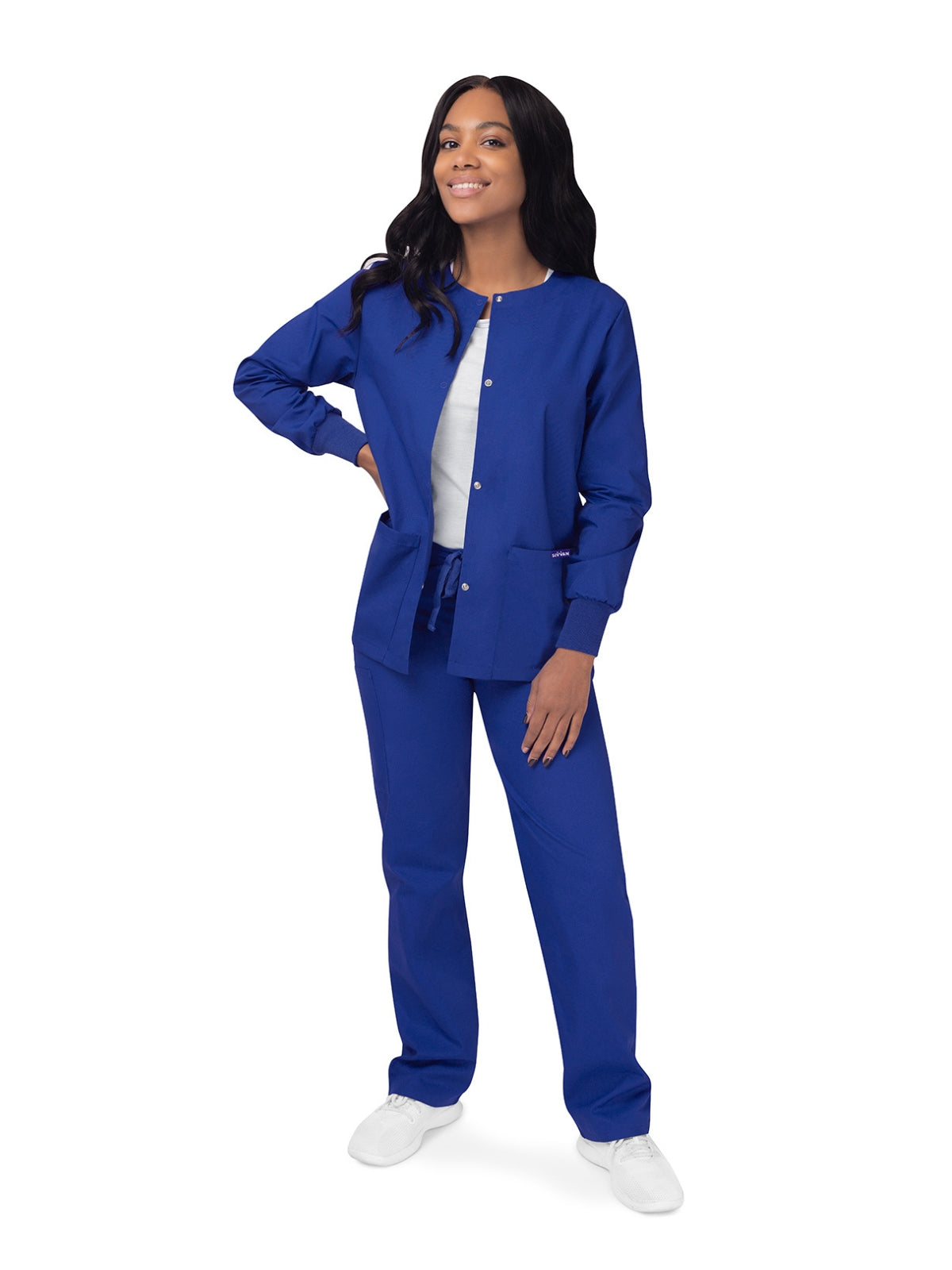 Women's Warm-Up Snap Close Jacket - S8306 - Royal Blue