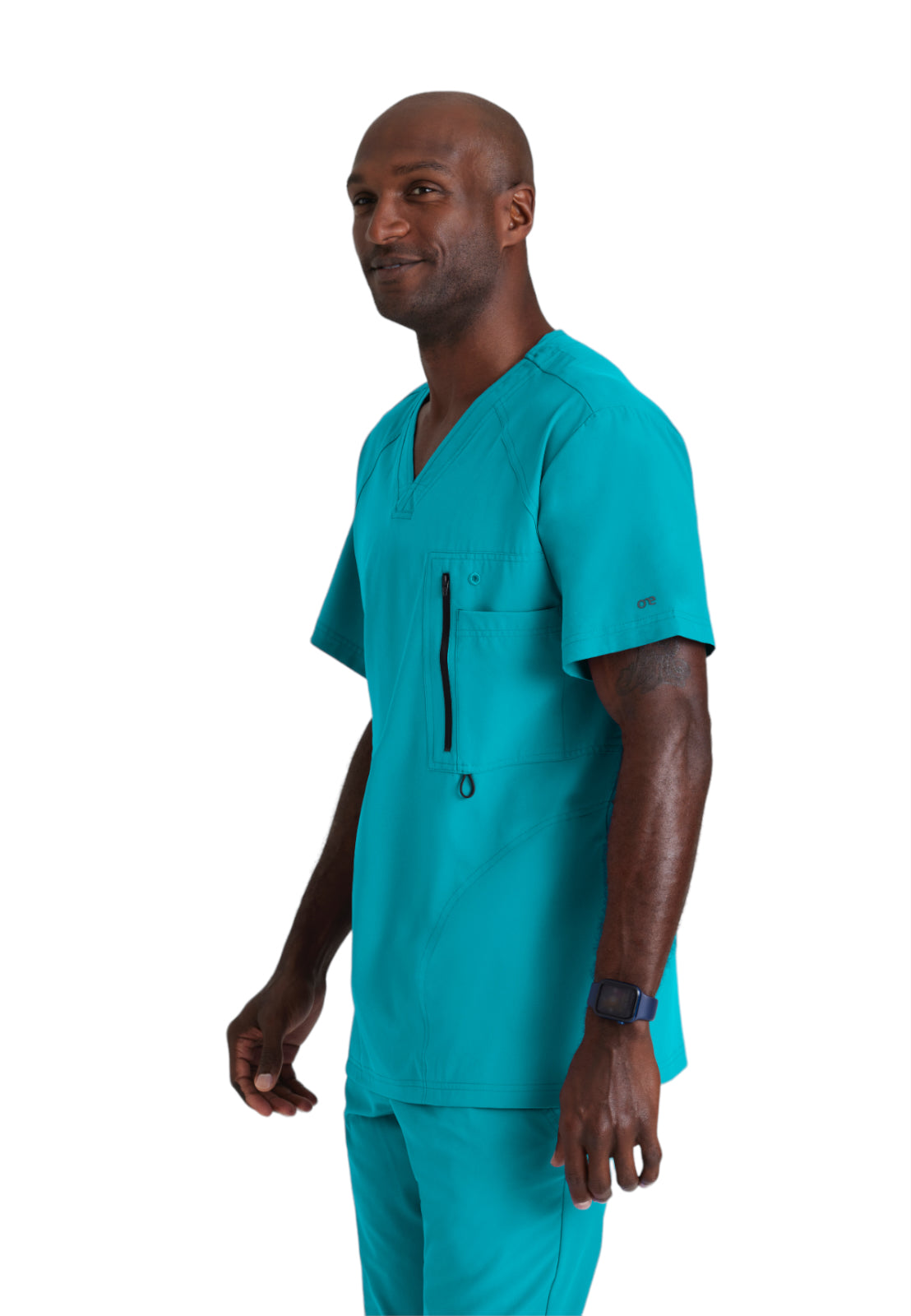 Men's V-Neck Zip Pockets Amplify Top - 0115 - Teal