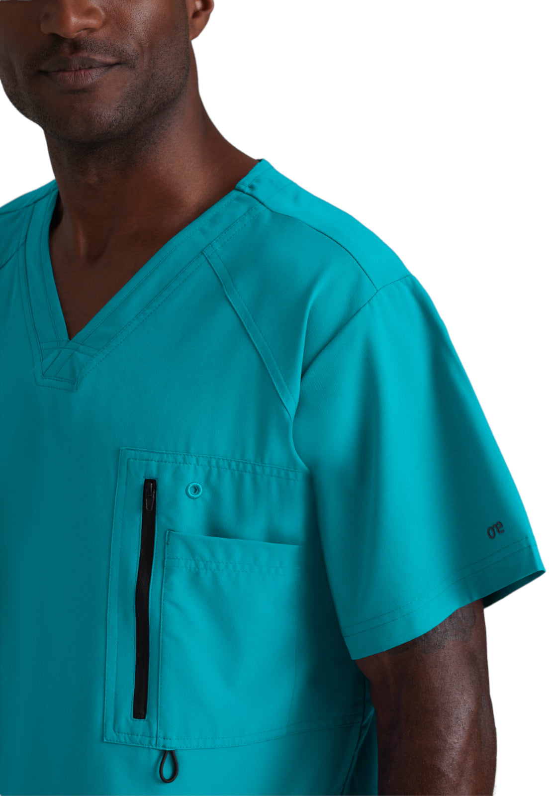 Men's V-Neck Zip Pockets Amplify Top - 0115 - Teal
