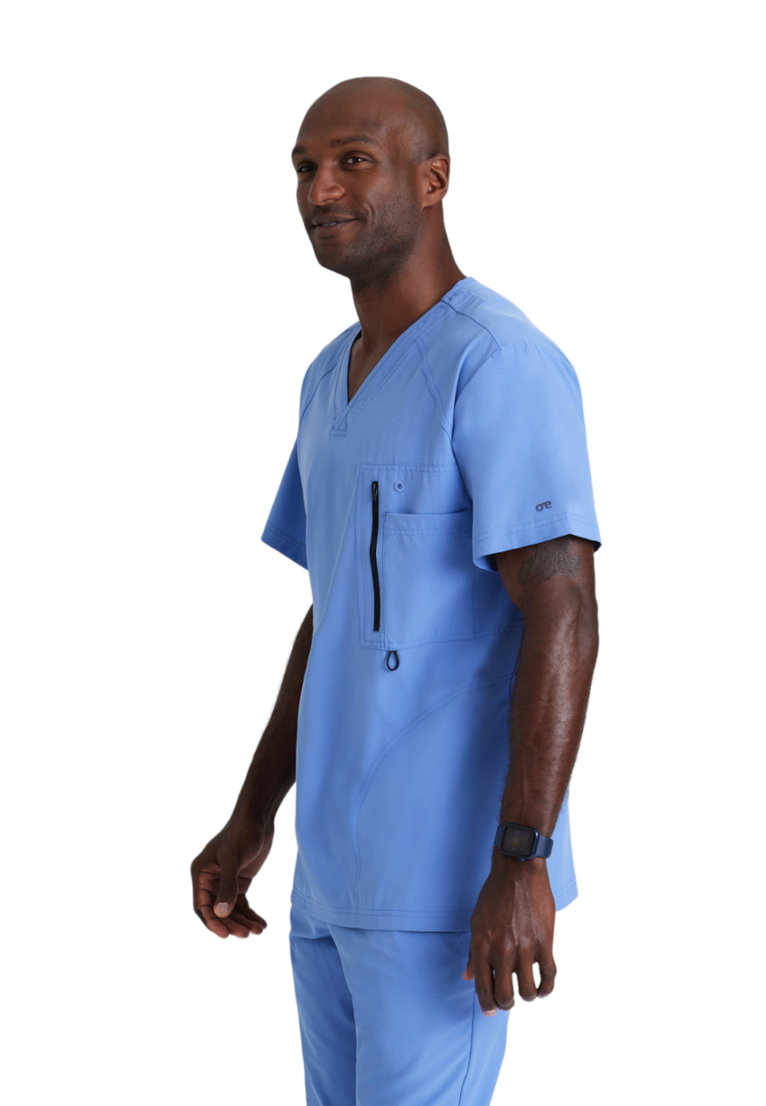 Men's V-Neck Zip Pockets Amplify Top - 0115 - Ciel Blue