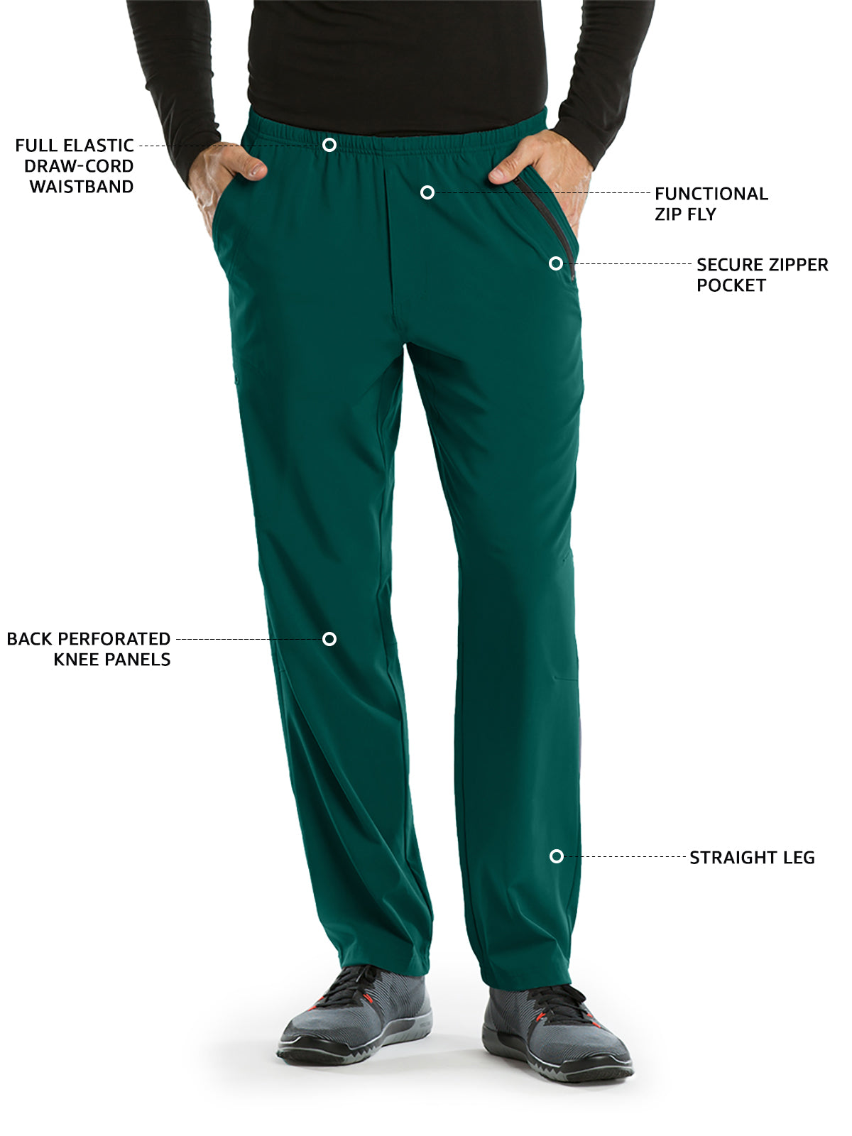 Men's 7 Pockets 4-Way Stretch Fabric Amplify Pant - 0217 - Hunter Green