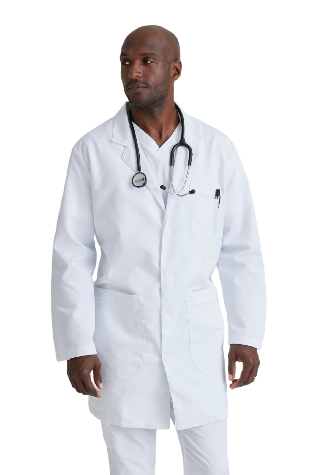 Men's Five-Pocket 37" Noah Lab Coat - 0914 - White
