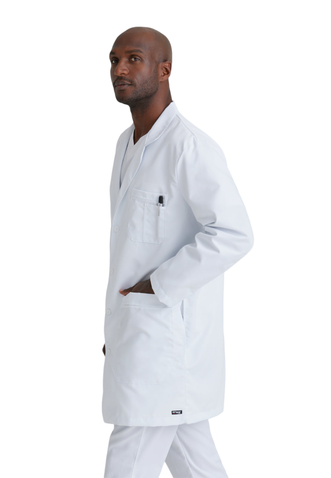 Men's Five-Pocket 37" Noah Lab Coat - 0914 - White