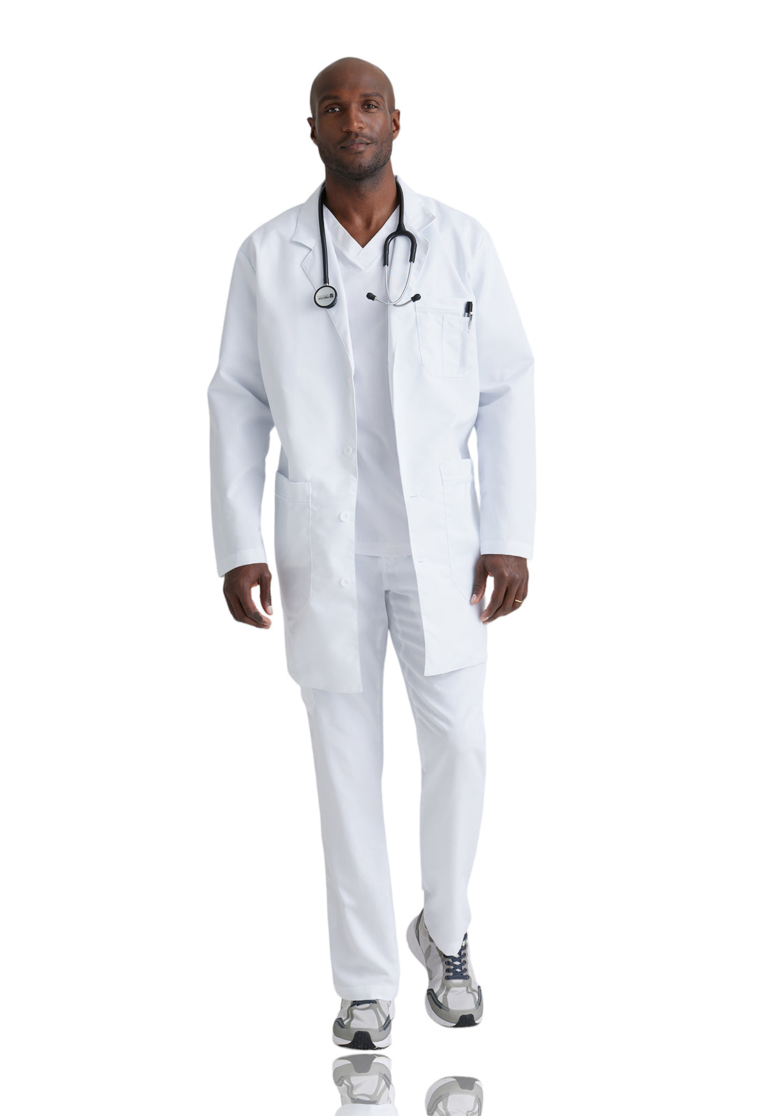 Men's Five-Pocket 37" Noah Lab Coat - 0914 - White