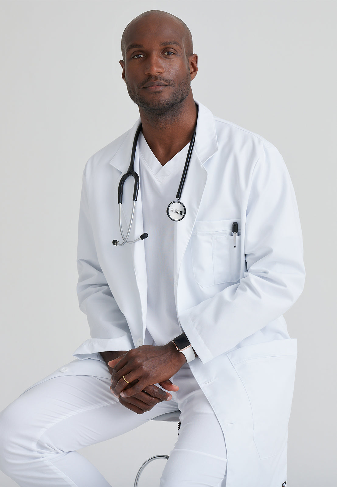 Men's Five-Pocket 37" Noah Lab Coat - 0914 - White
