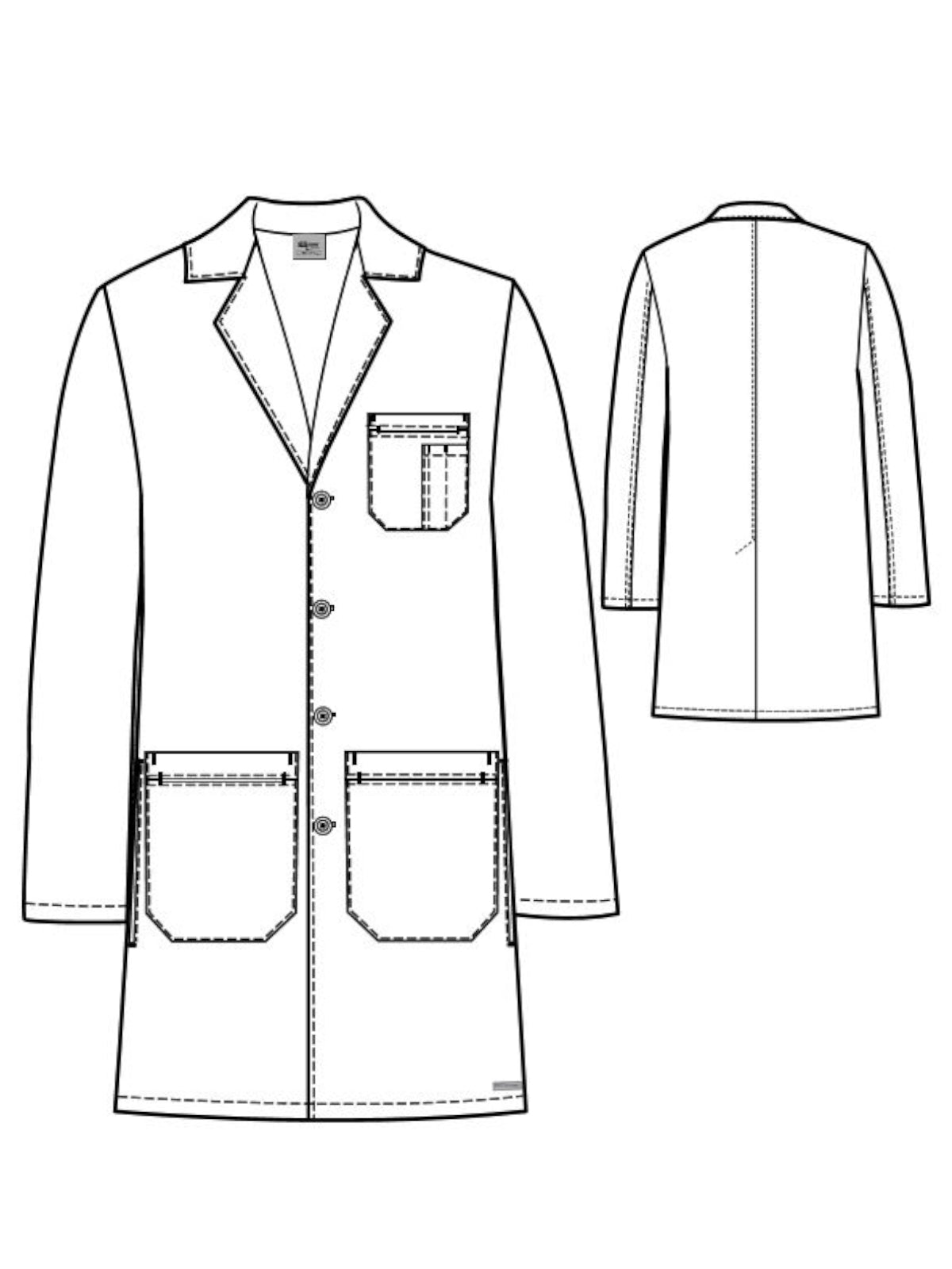 Men's Five-Pocket 37" Noah Lab Coat - 0914 - White