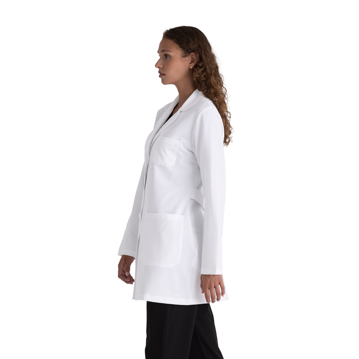 Women's Three-Pocket Round Notch Collar 32" Brooke Lab Coat - 2405 - White