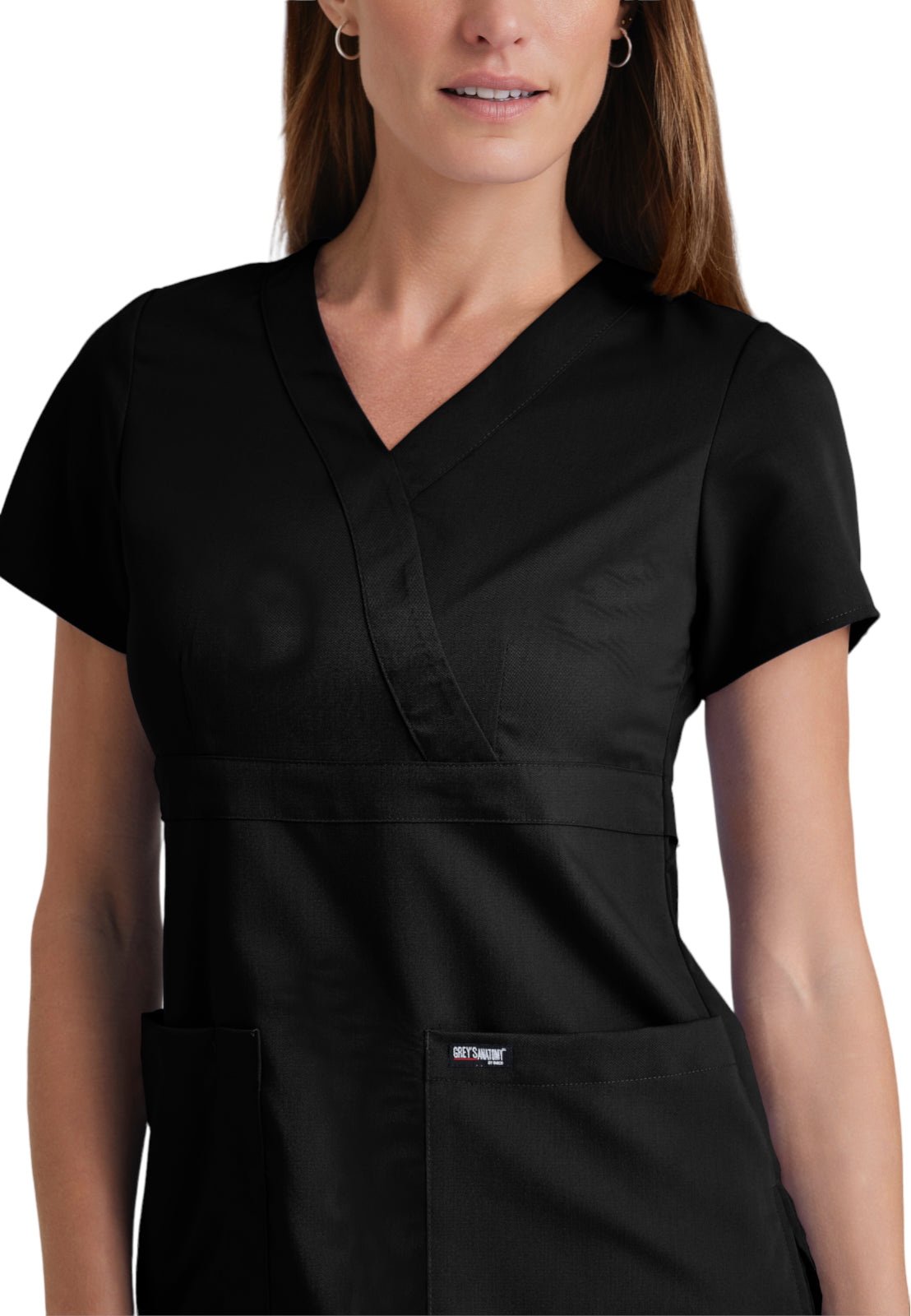 Women's Mock Wrap Riley Top - 4153 - Black