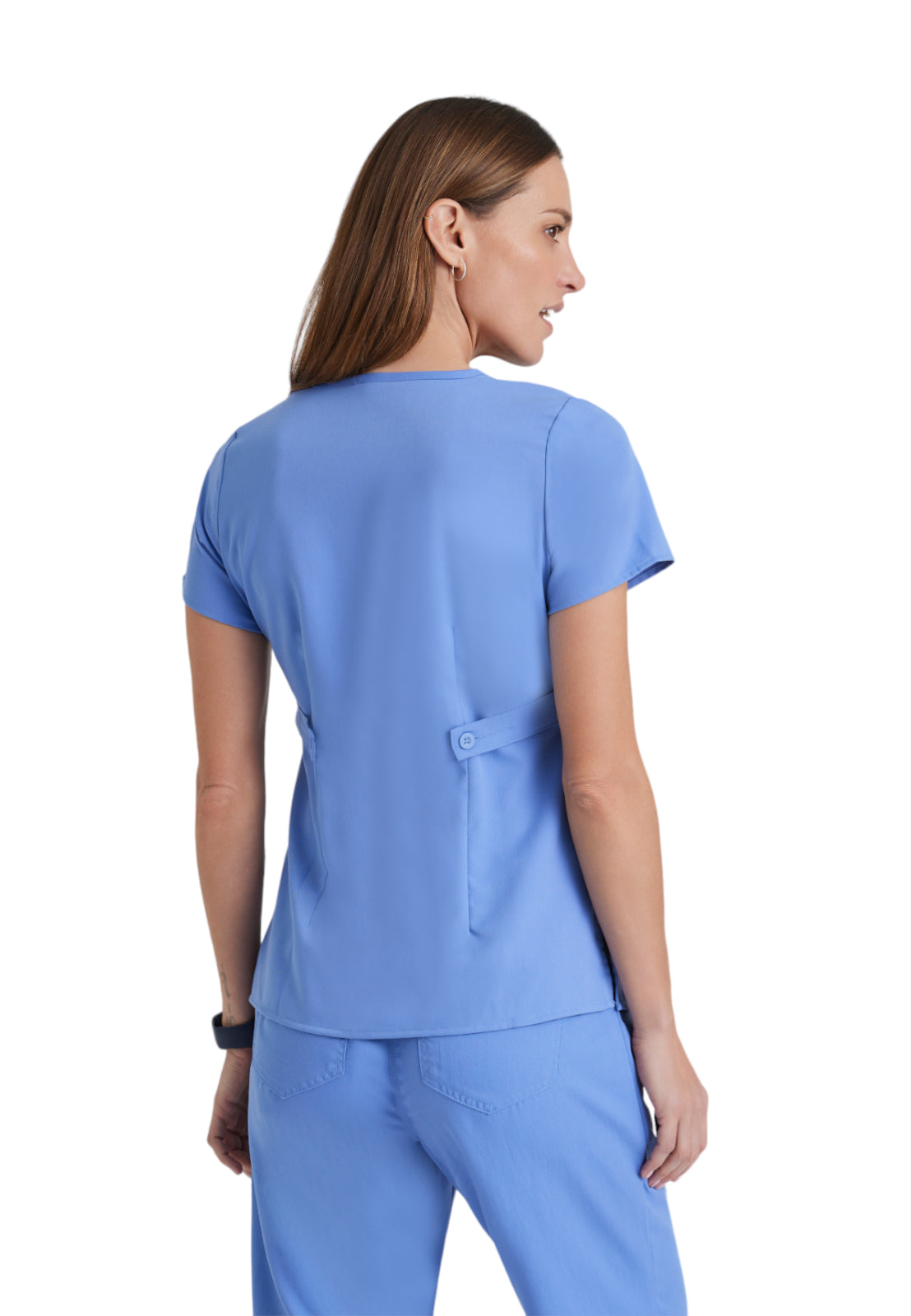 Women's Mock Wrap Riley Top - 4153 - Ciel Blue