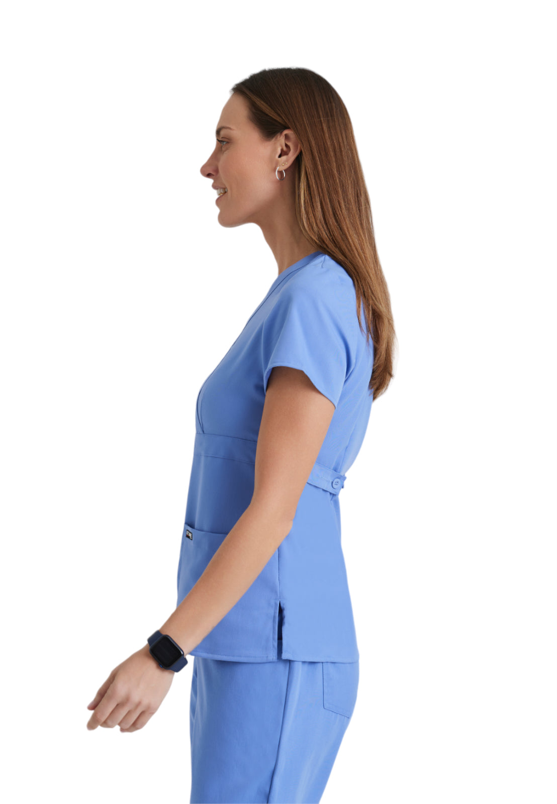Women's Mock Wrap Riley Top - 4153 - Ciel Blue