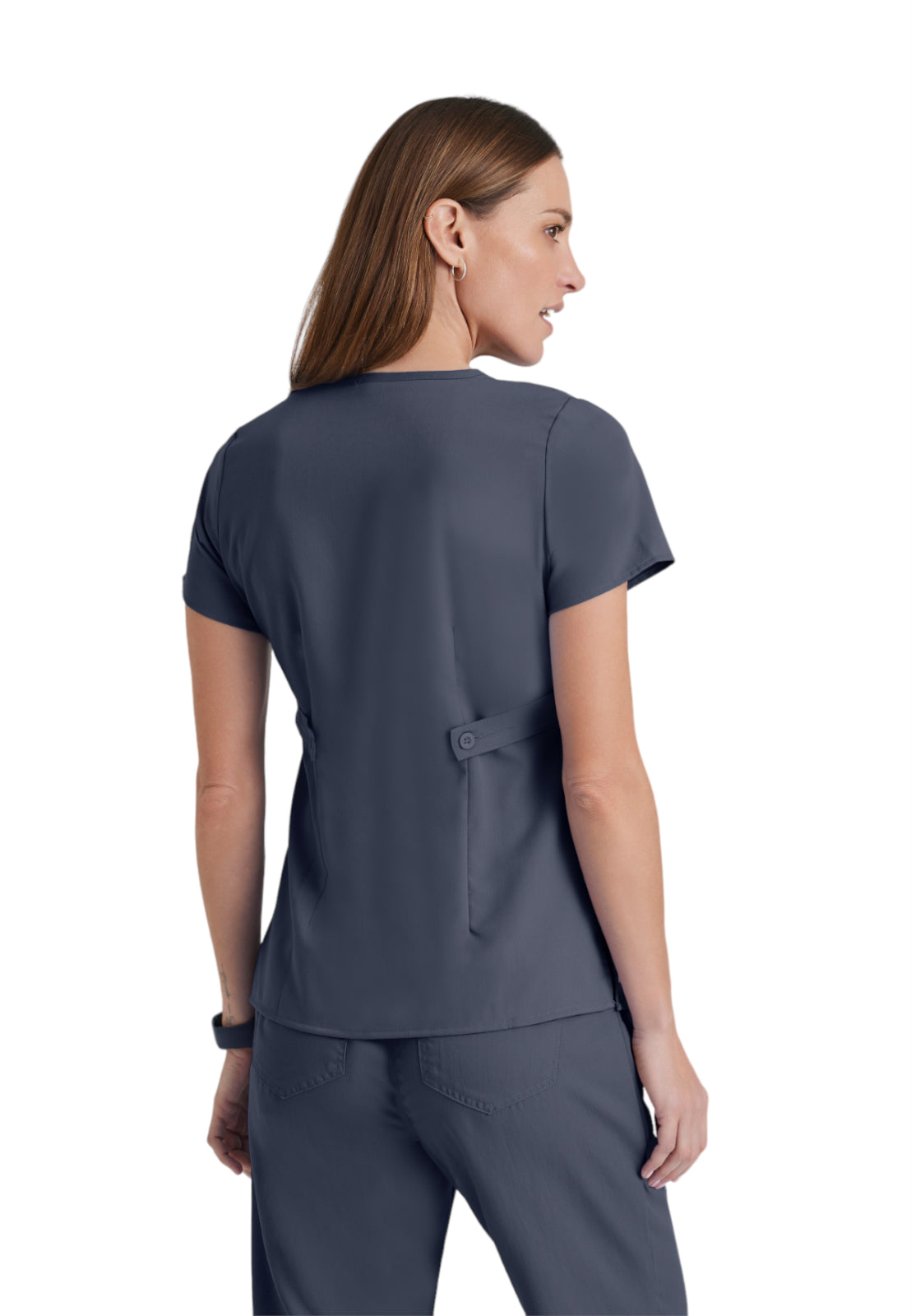 Women's Mock Wrap Riley Top - 4153 - Steel