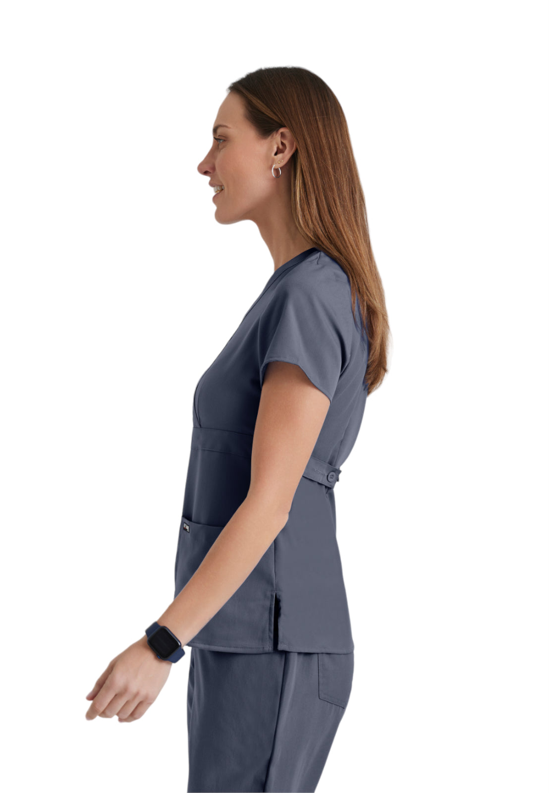 Women's Mock Wrap Riley Top - 4153 - Steel