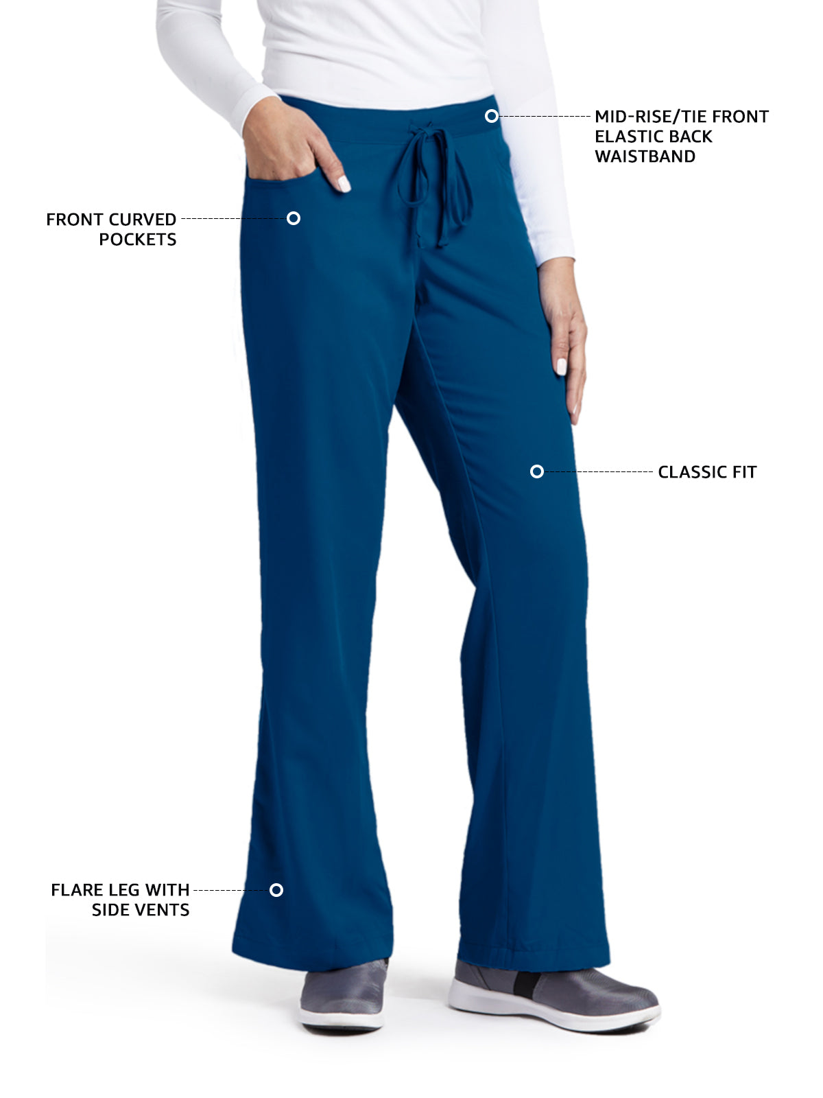 Women's Tie Front Riley Pant - 4232 - Indigo (Navy)