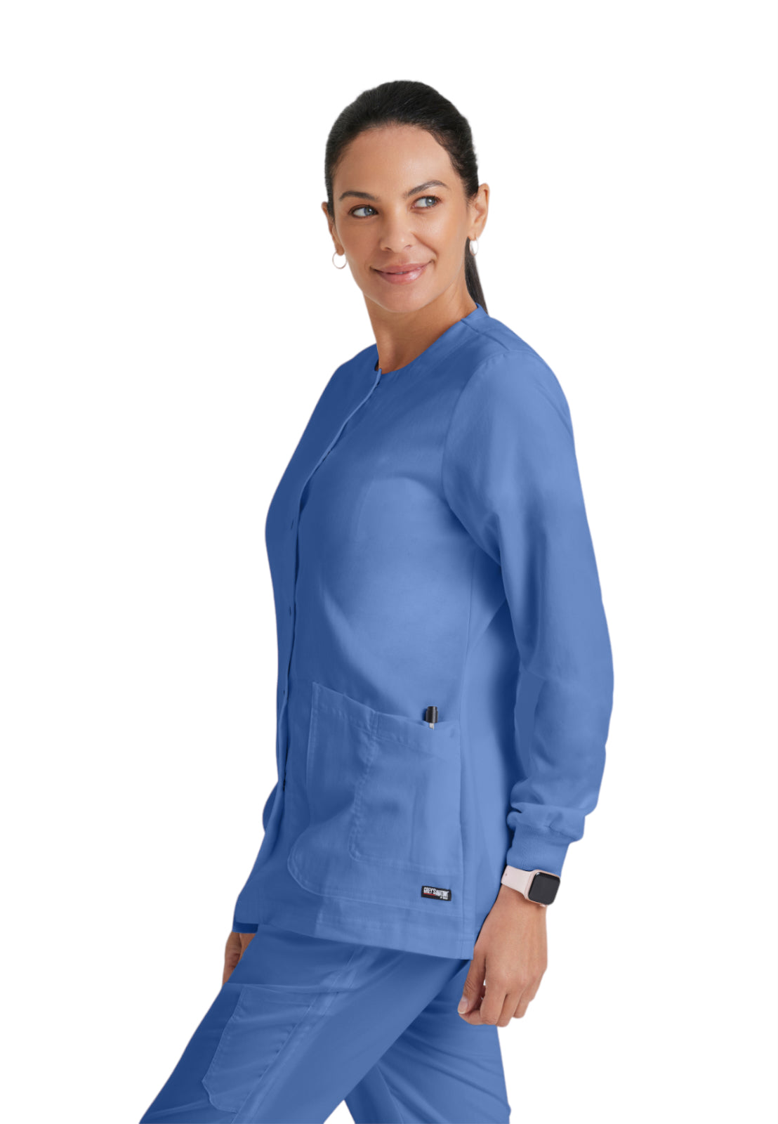 Women's Round Neck Jamie Warm Up Jacket - 4450 - Ciel Blue