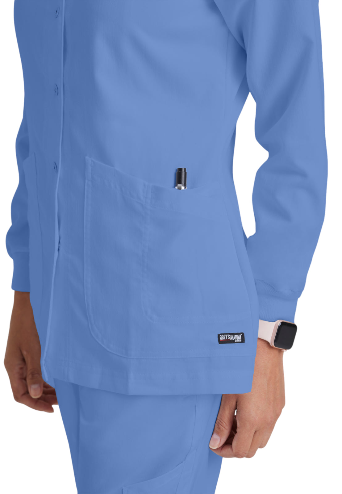 Women's Round Neck Jamie Warm Up Jacket - 4450 - Ciel Blue