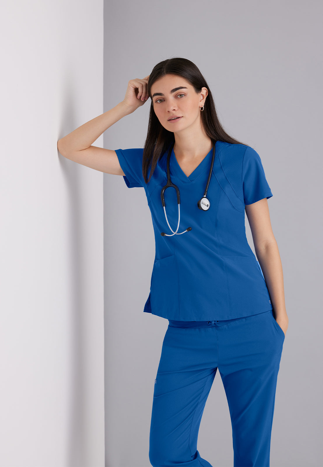 Women's V-Neck Racer Top - 5105 - New Royal
