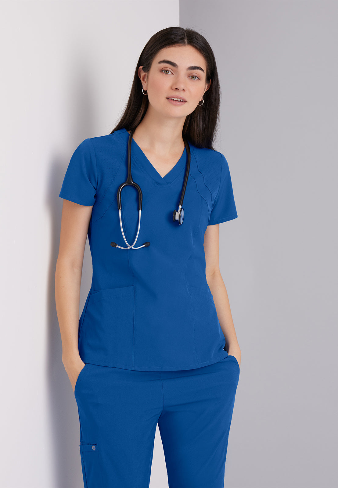 Women's V-Neck Racer Top - 5105 - New Royal