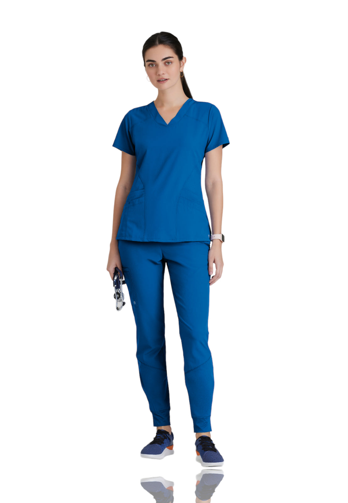 Women's V-Neck Pulse Top - 5106 - New Royal