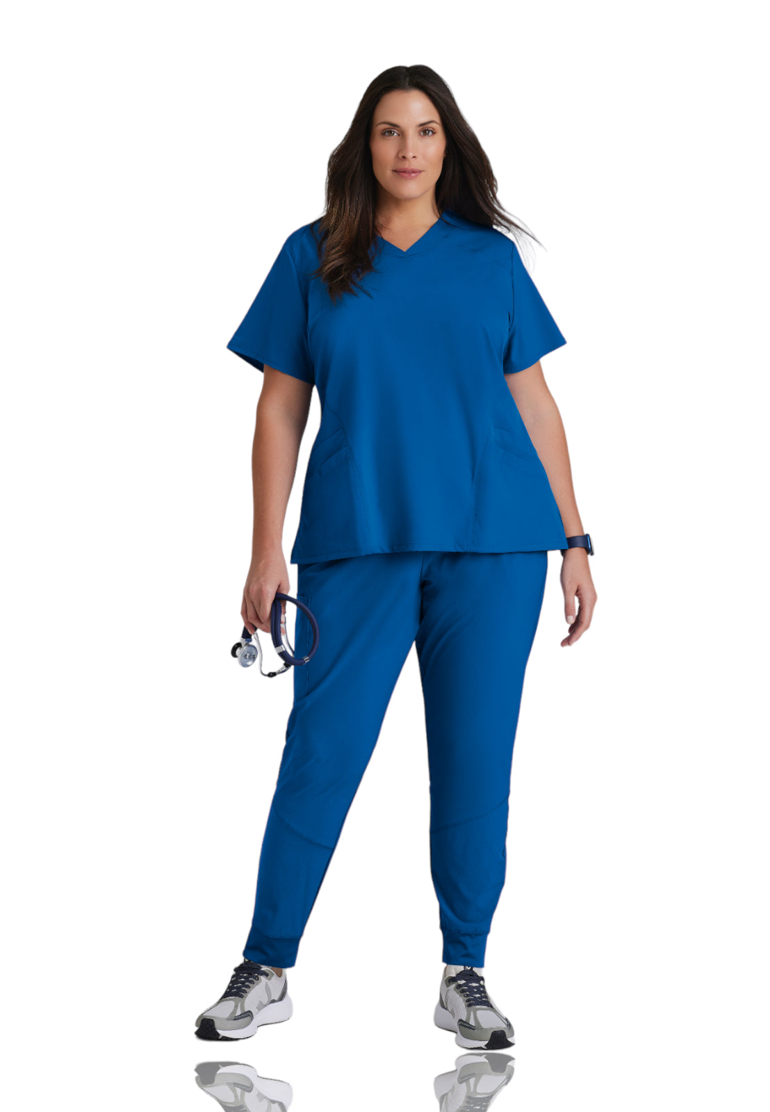 Women's V-Neck Pulse Top - 5106 - New Royal