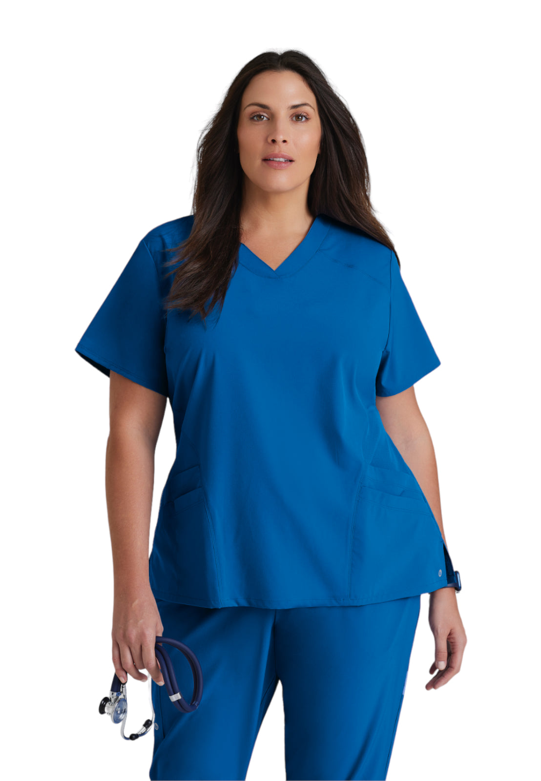 Women's V-Neck Pulse Top - 5106 - New Royal