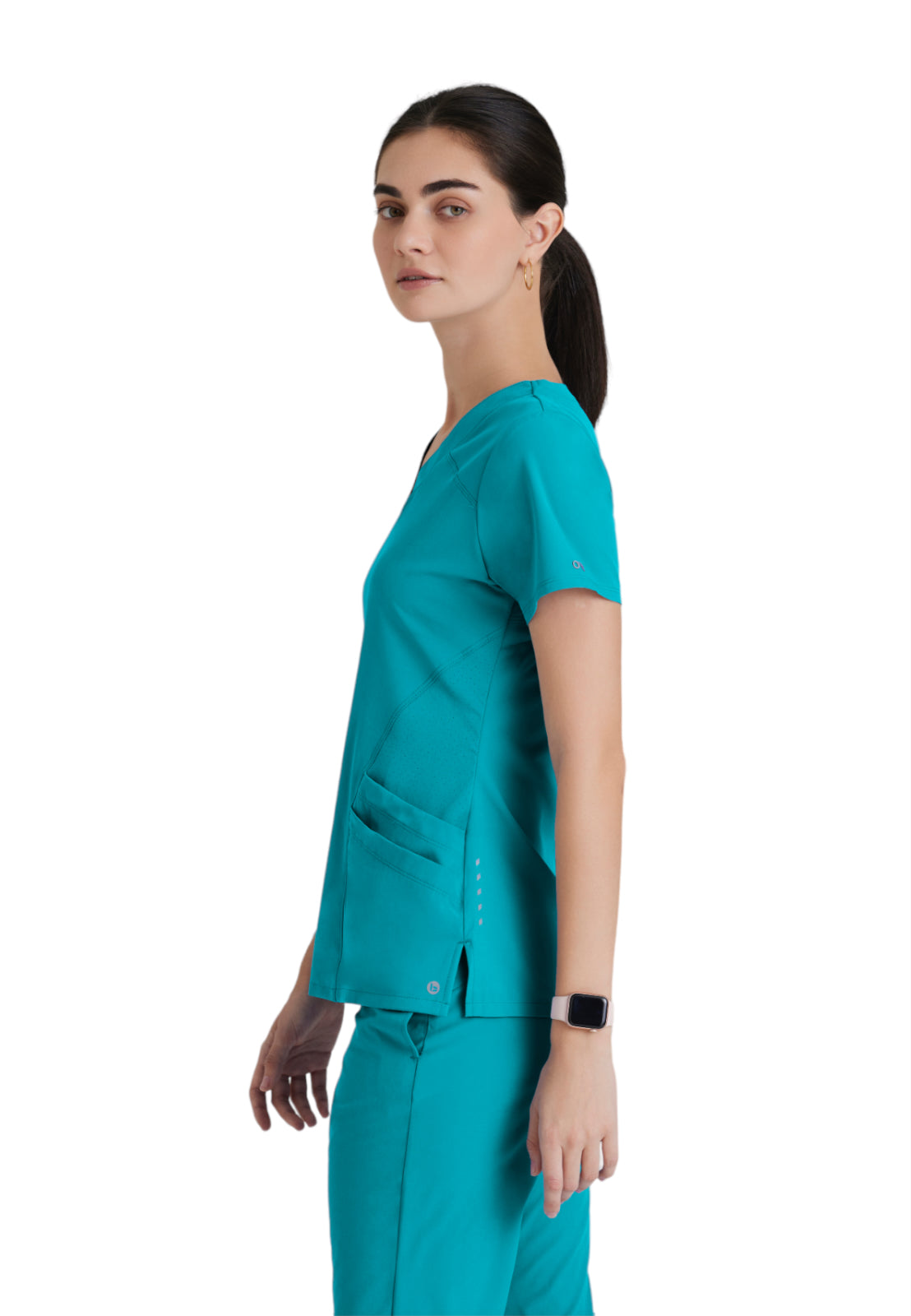 Women's V-Neck Pulse Top - 5106 - Teal