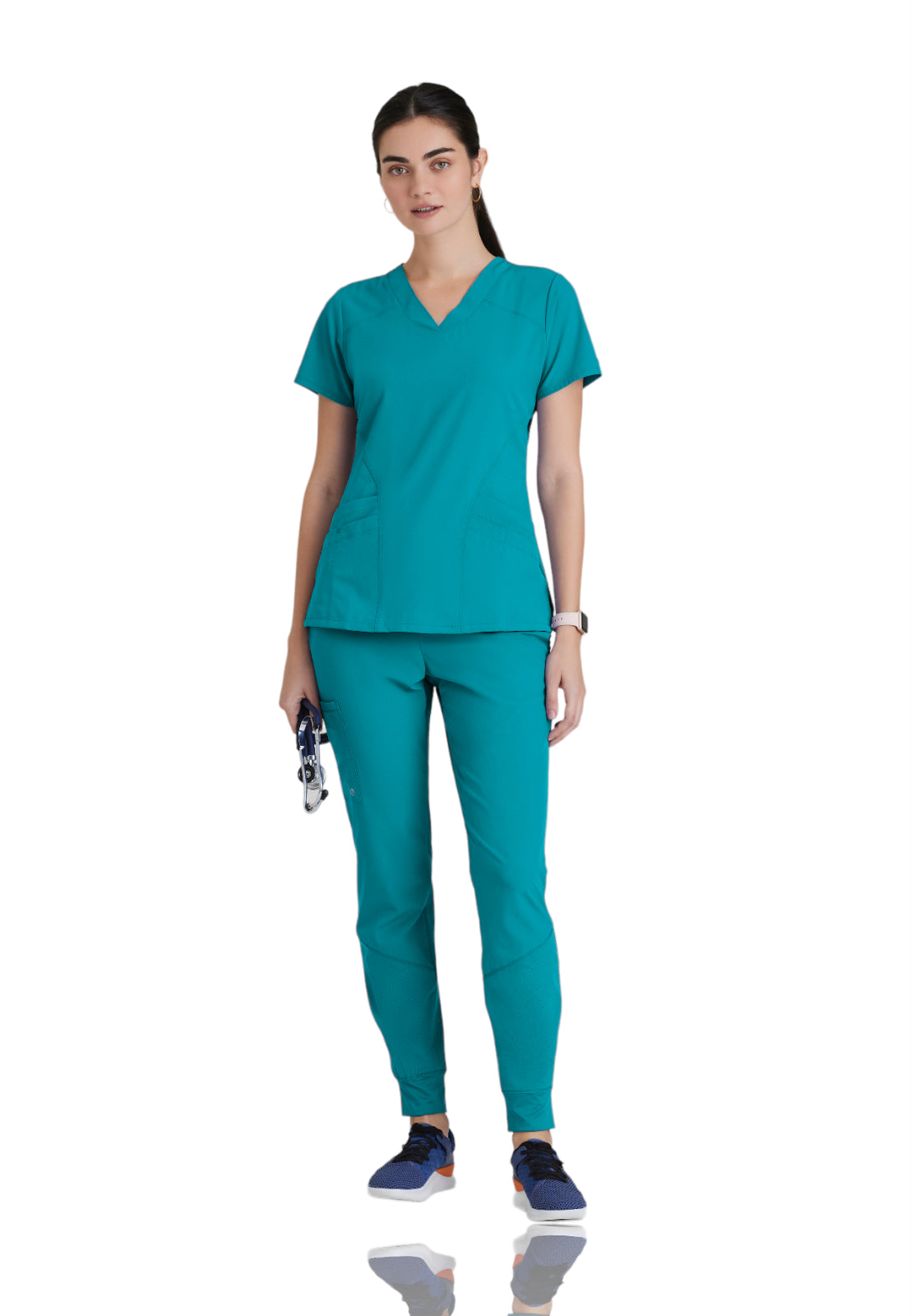 Women's V-Neck Pulse Top - 5106 - Teal