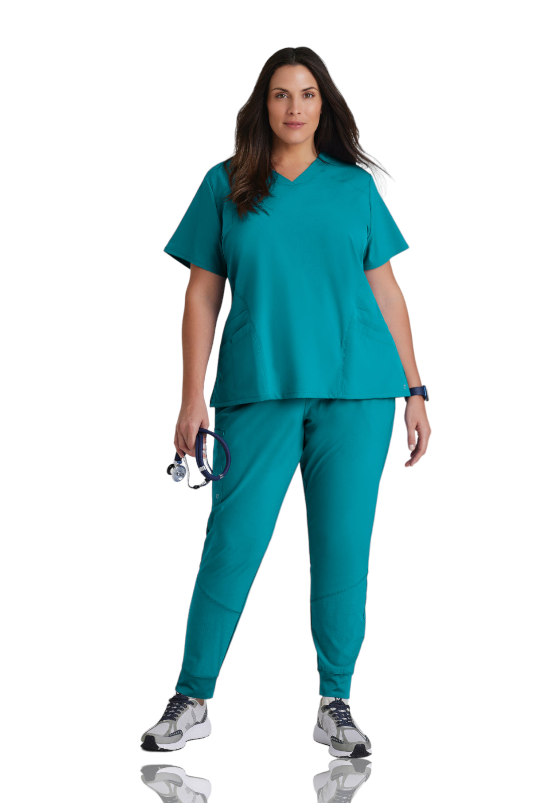 Women's V-Neck Pulse Top - 5106 - Teal