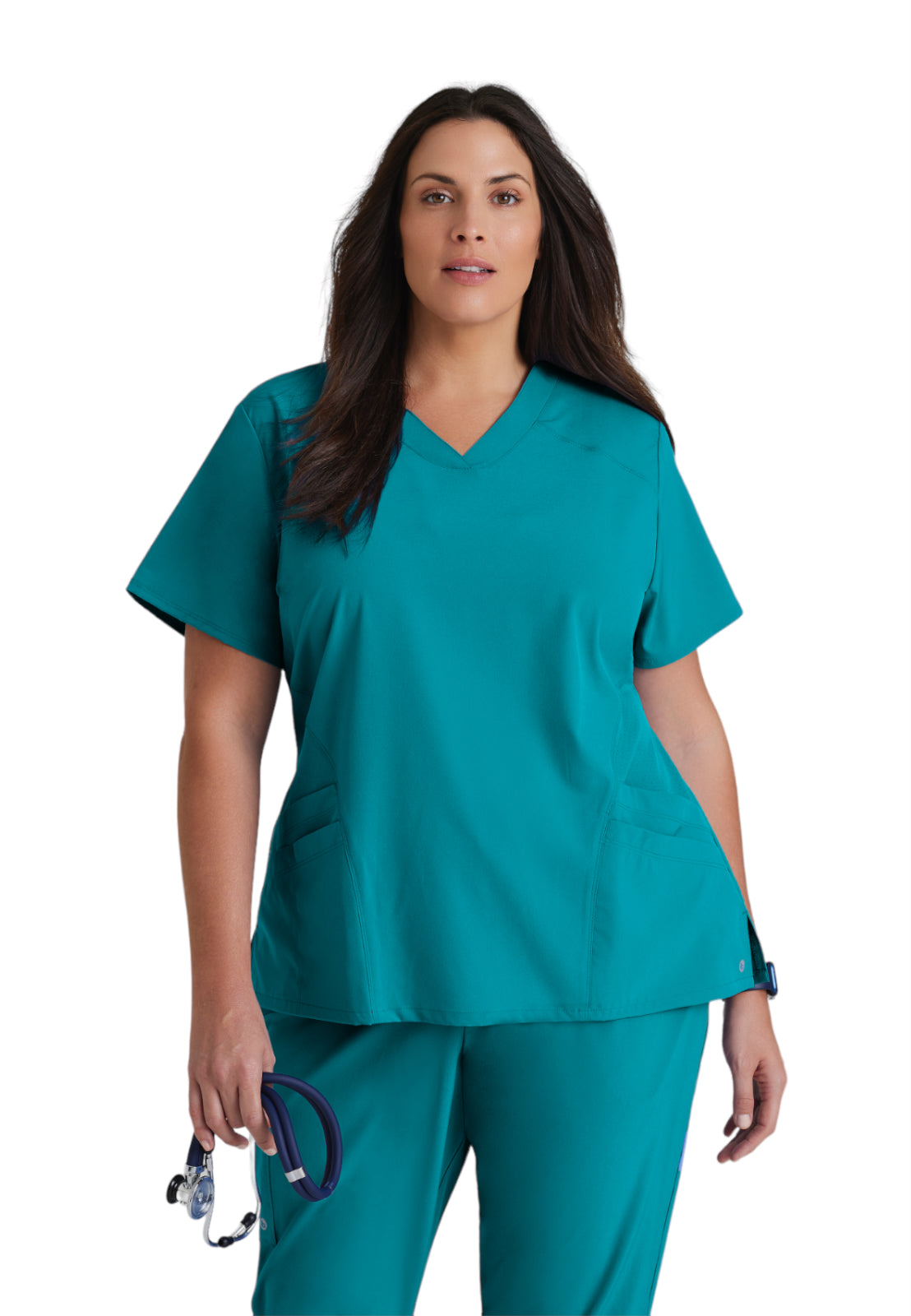 Women's V-Neck Pulse Top - 5106 - Teal