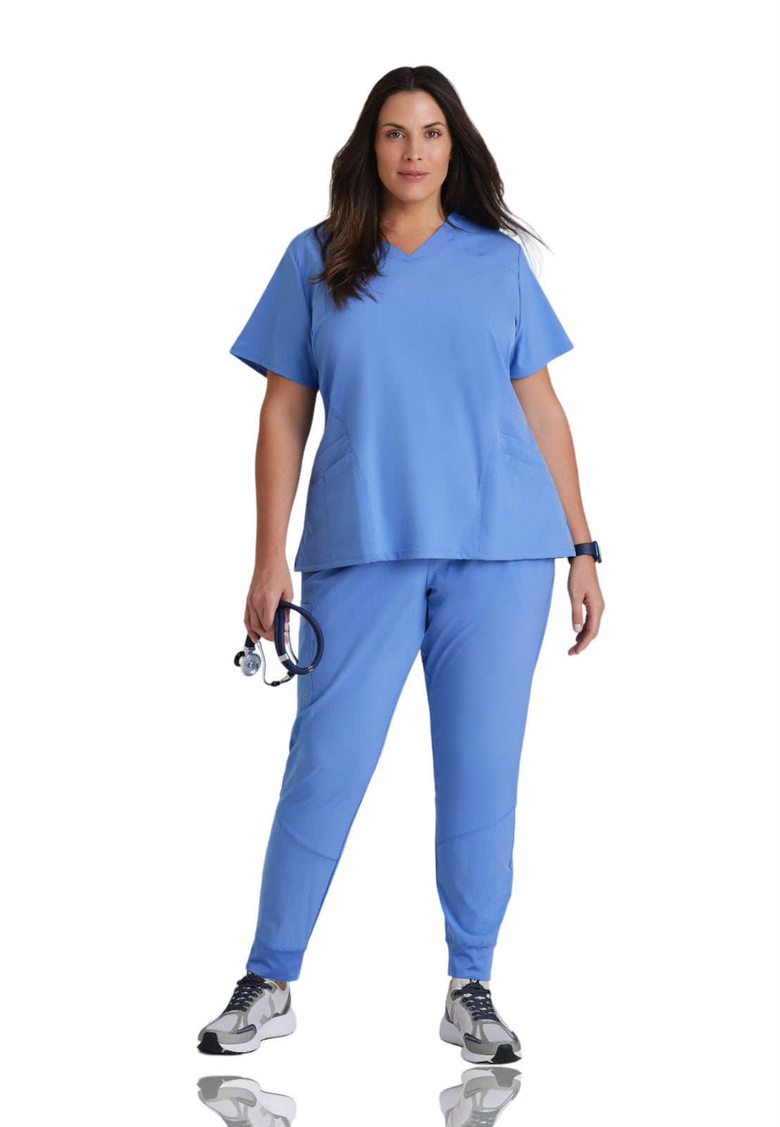 Women's V-Neck Pulse Top - 5106 - Ciel Blue