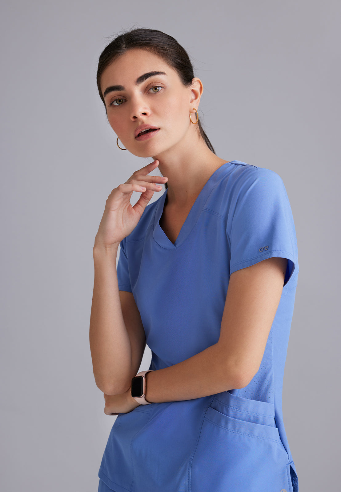 Women's V-Neck Pulse Top - 5106 - Ciel Blue