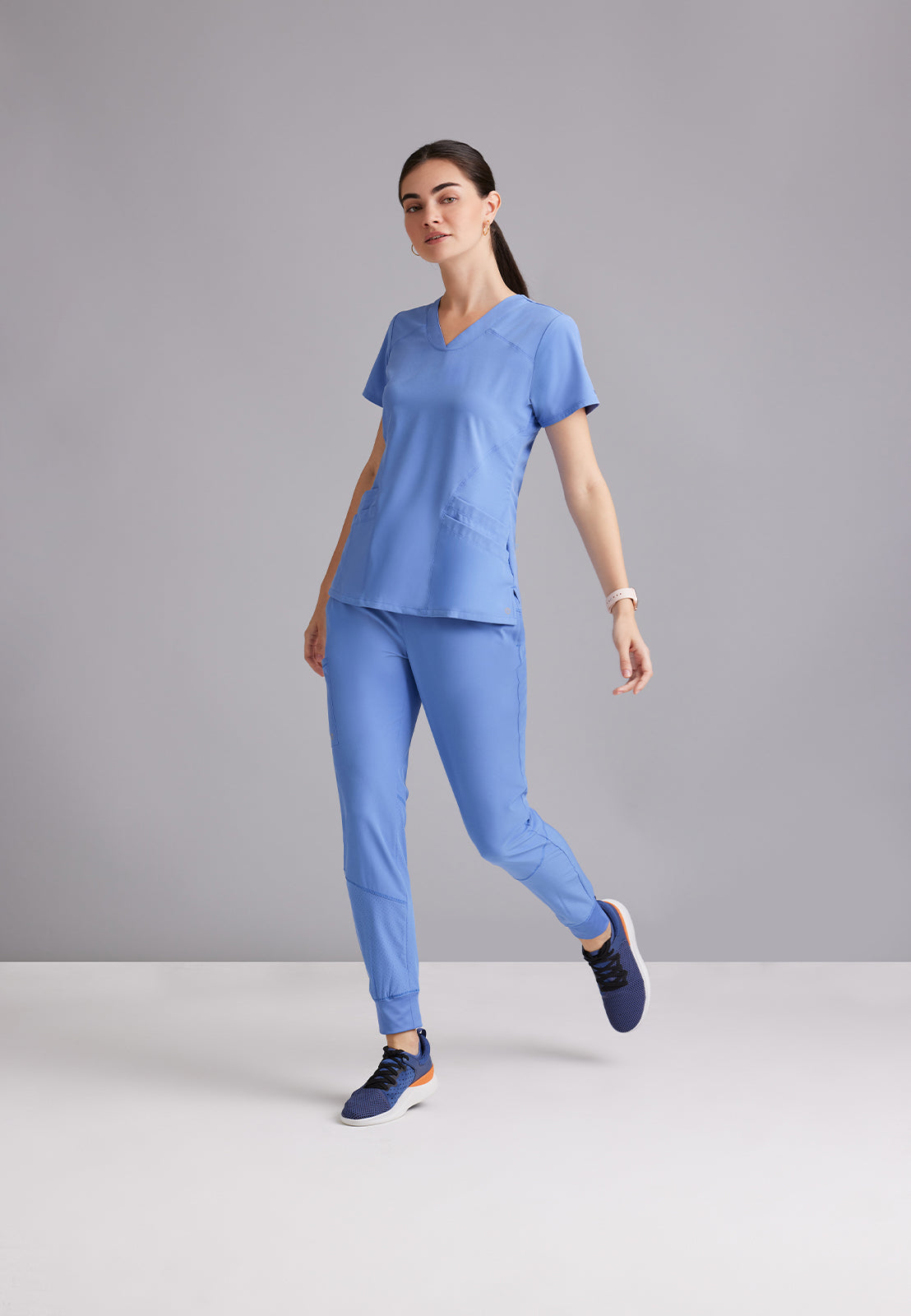 Women's V-Neck Pulse Top - 5106 - Ciel Blue
