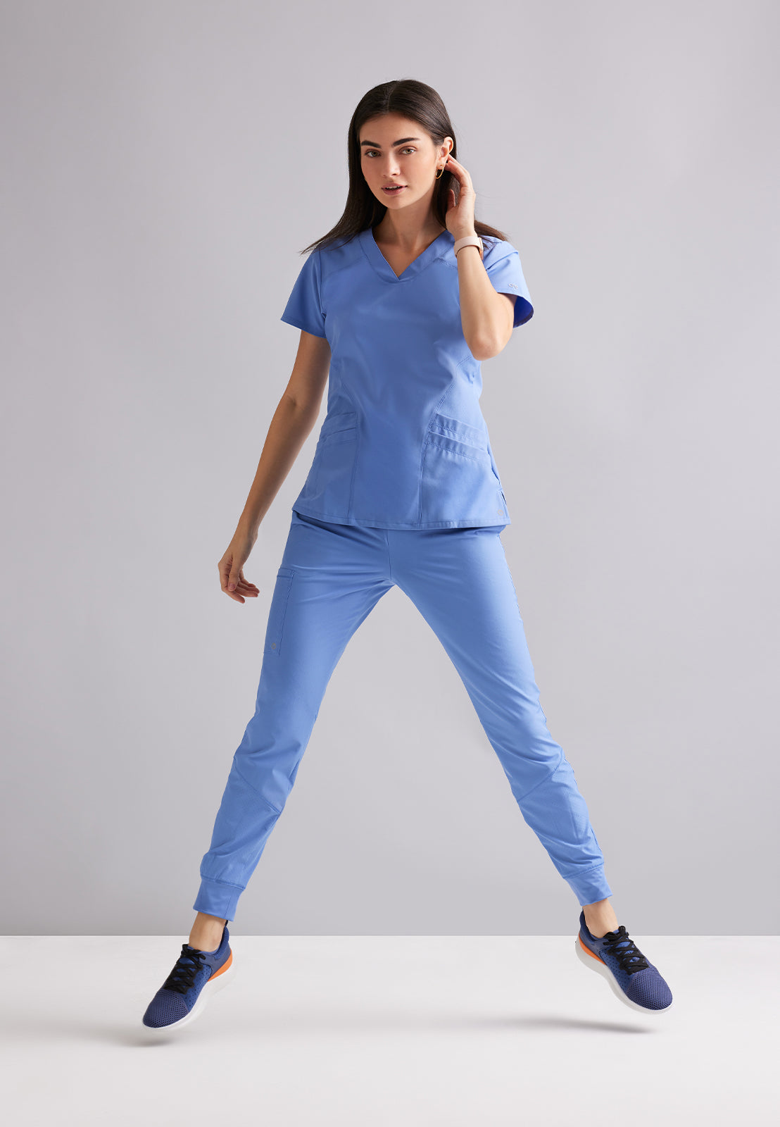 Women's V-Neck Pulse Top - 5106 - Ciel Blue