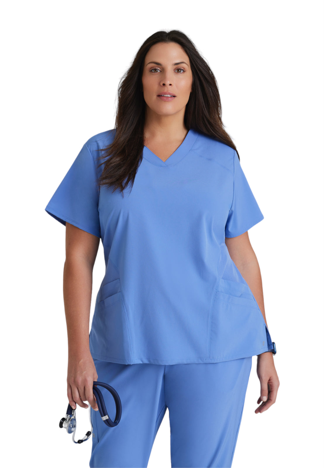 Women's V-Neck Pulse Top - 5106 - Ciel Blue