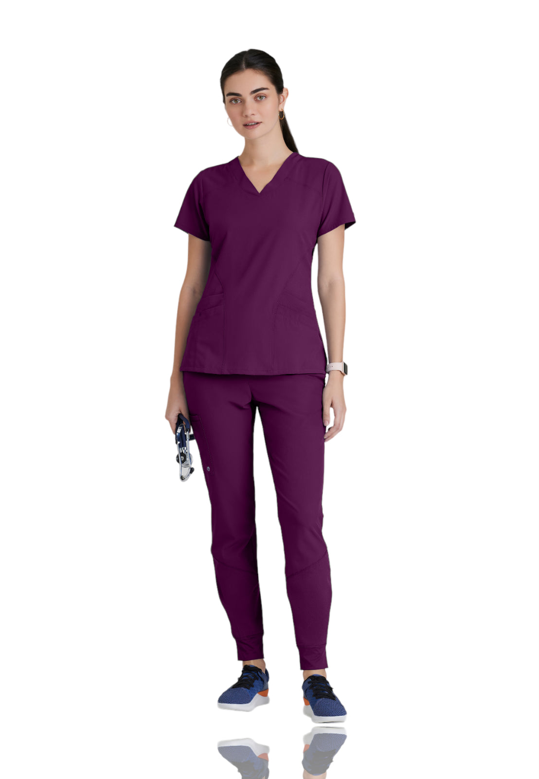 Women's V-Neck Pulse Top - 5106 - Wine