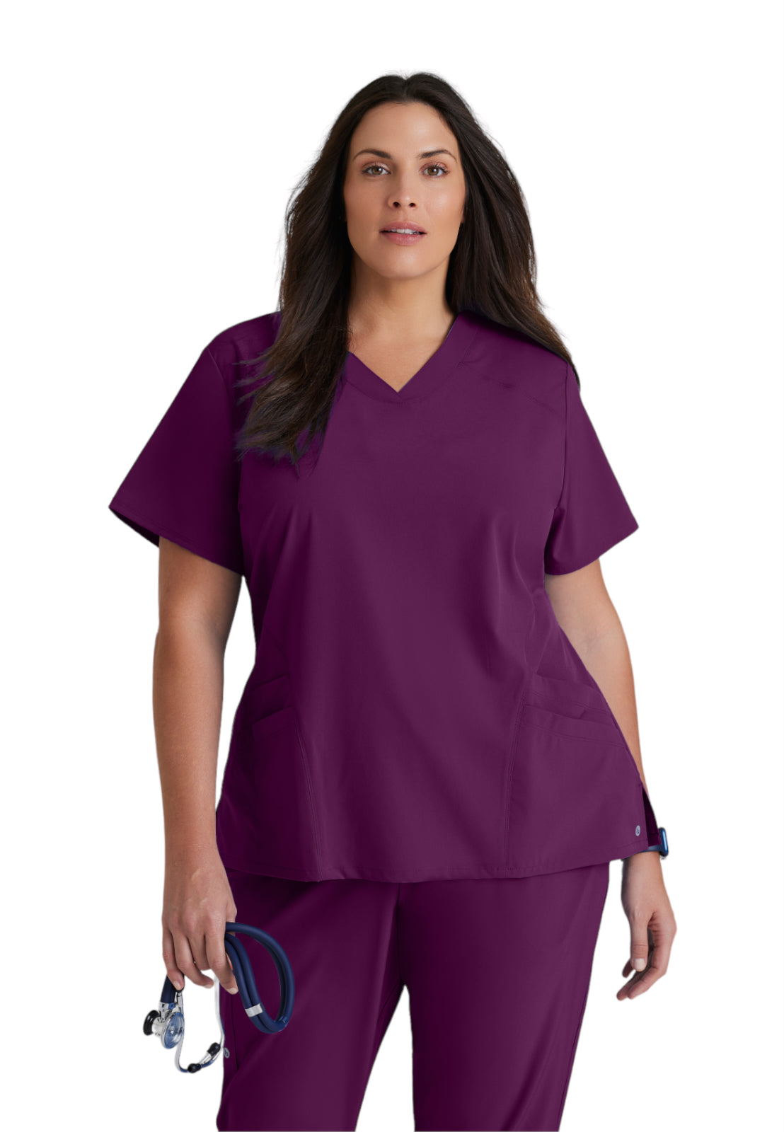 Women's V-Neck Pulse Top - 5106 - Wine
