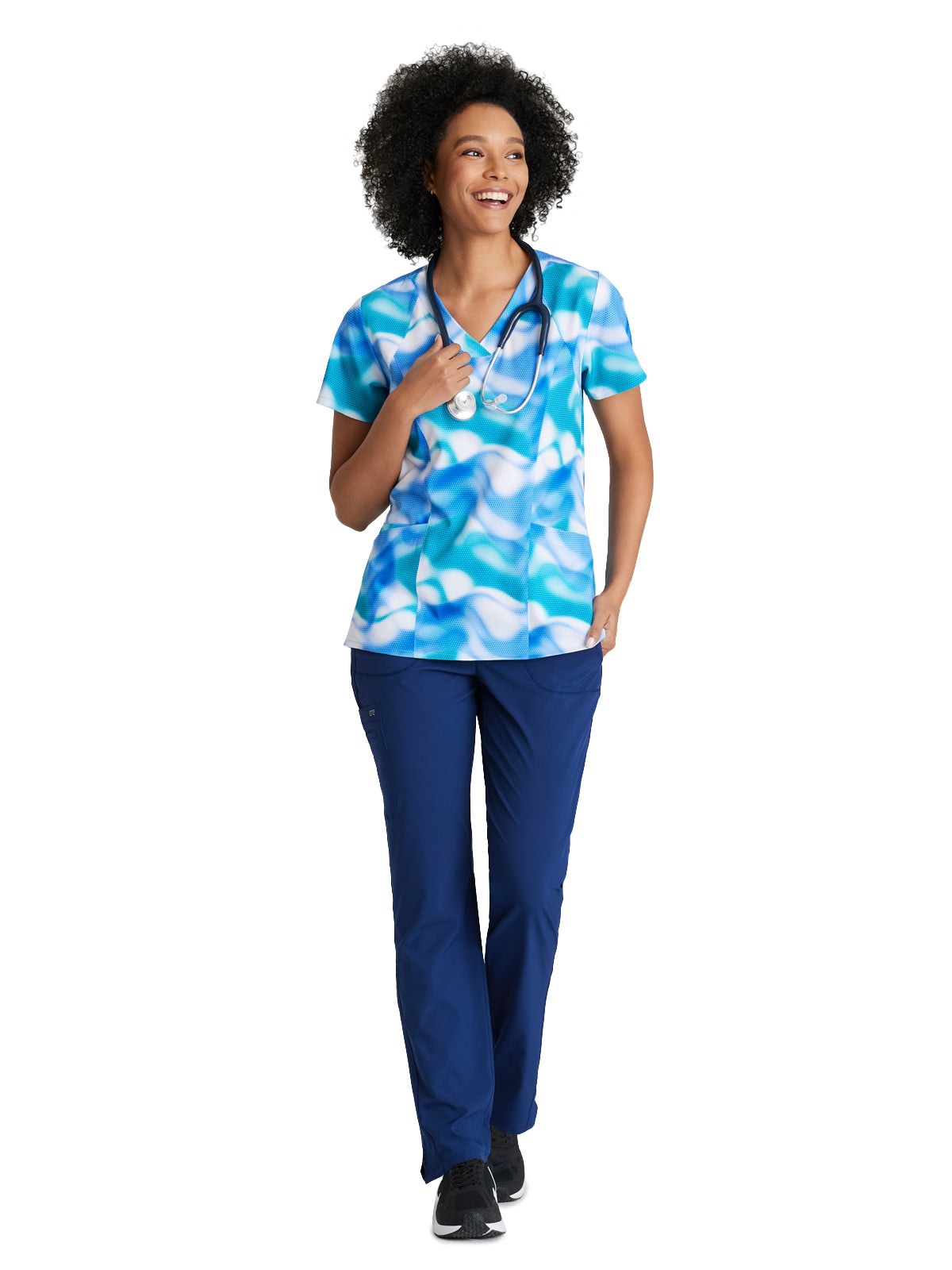 Women's V-Neck Thrive Top - 5107 - Azure Waves