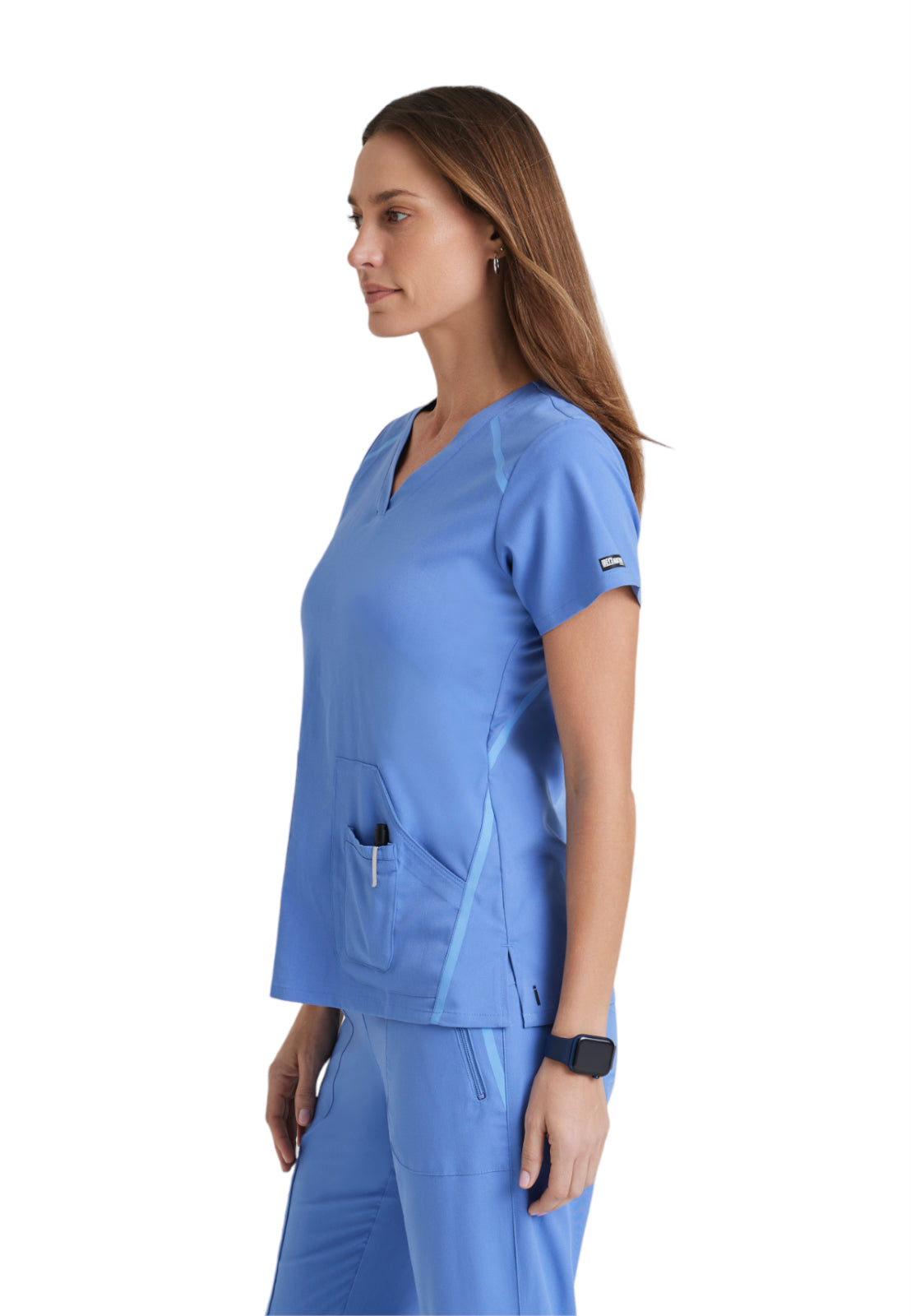Women's V-Neck Elevate Top - 7188 - Ciel Blue